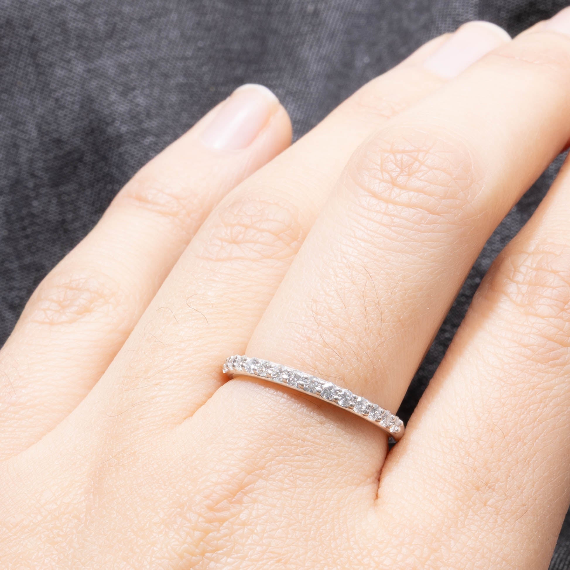 Bague demi-éternité en diamant QC | 0,38 ct | 2,20 mm | Taille 7