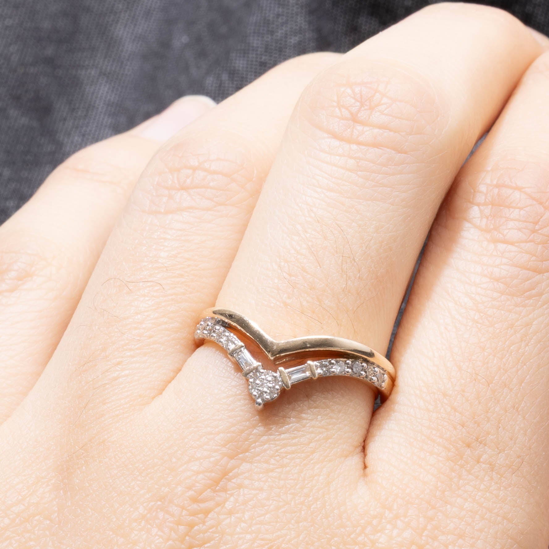 Bague chevron en diamant | 0,25 ct | Taille 7,5