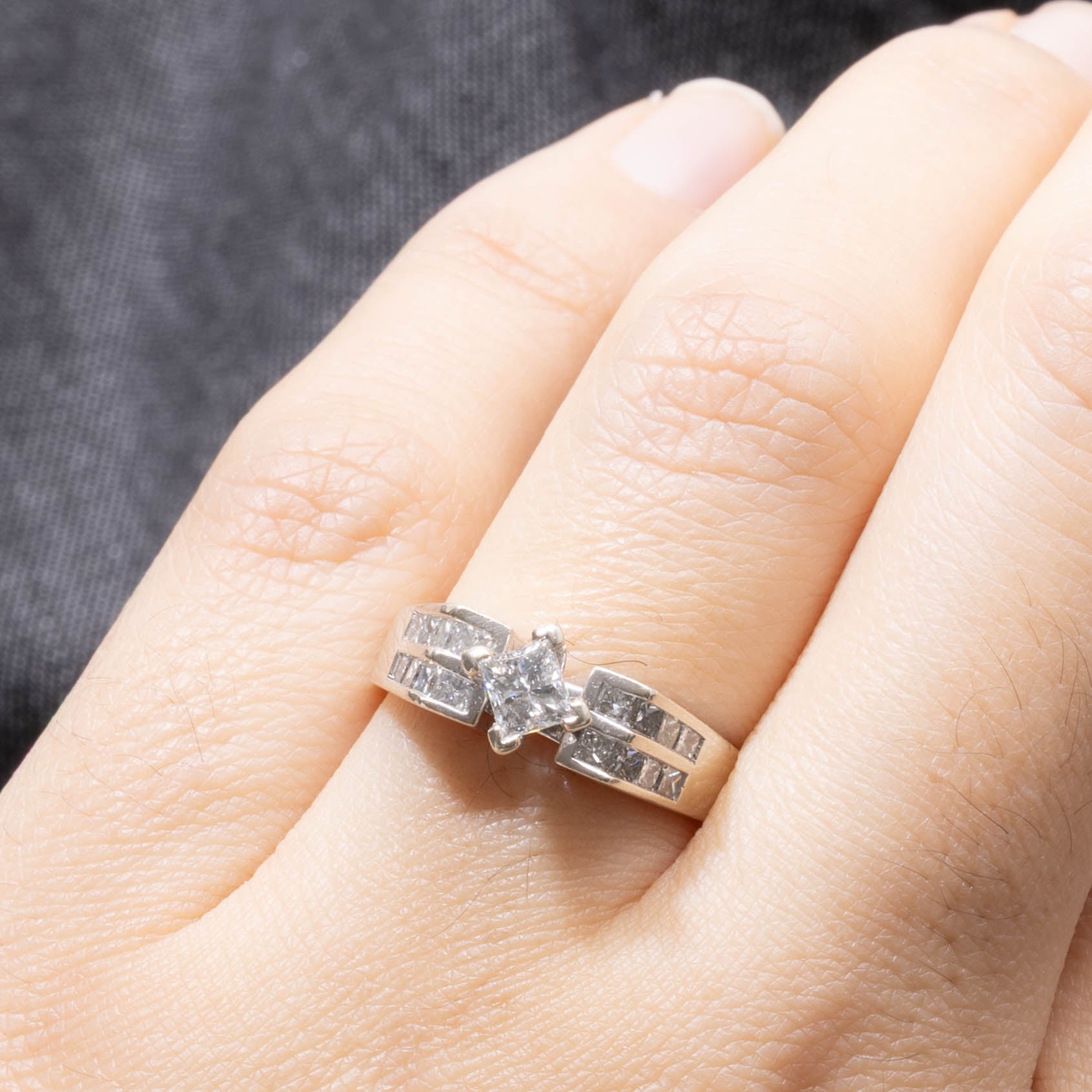 Princess Cut Diamond Accented Ring | 0.36ct I1 G/H, 0.48ctw | SZ 6.25