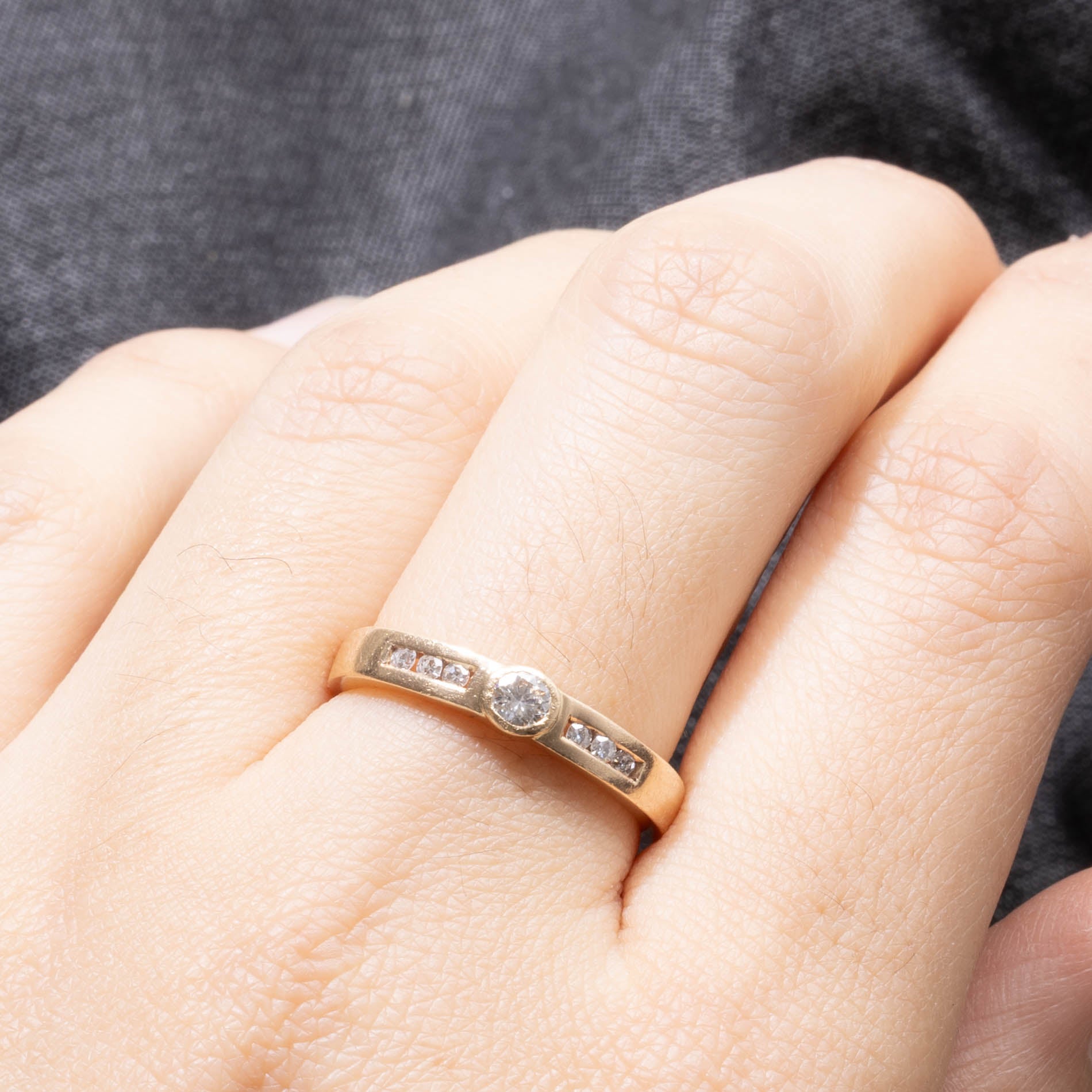Bezel Set Diamond Accented Petite Ring | 0.20ctw | SZ 7.25