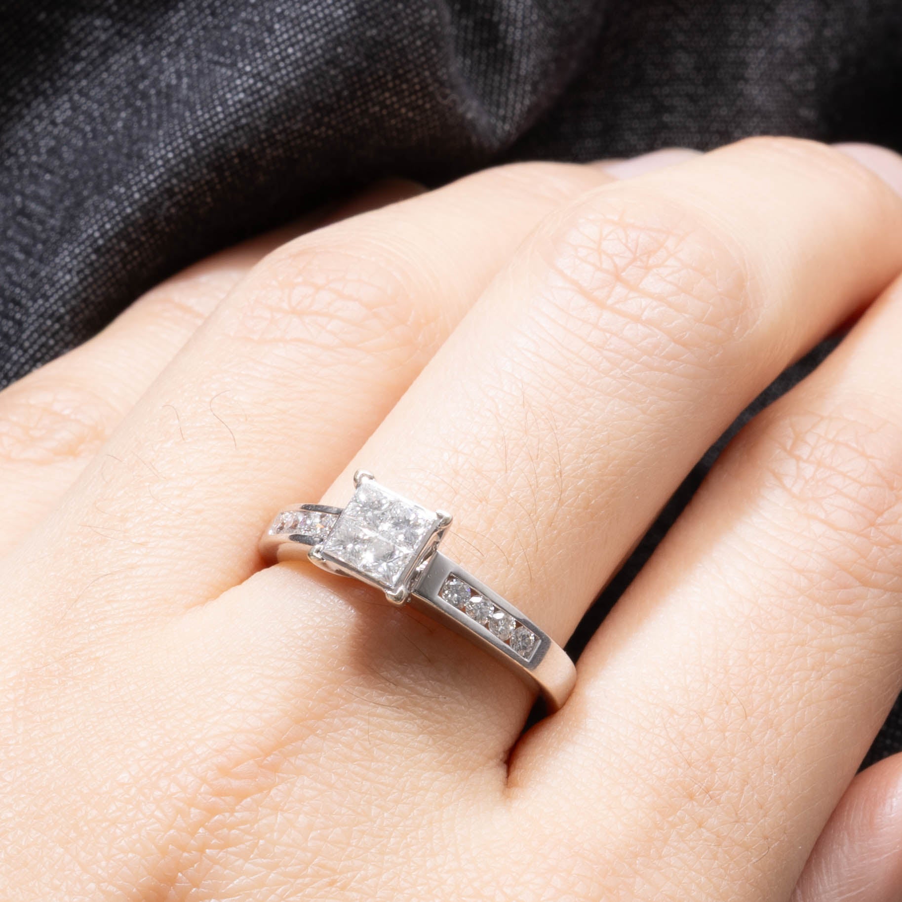 Bague diamant taille princesse | 0,72 ct | Taille 8,0