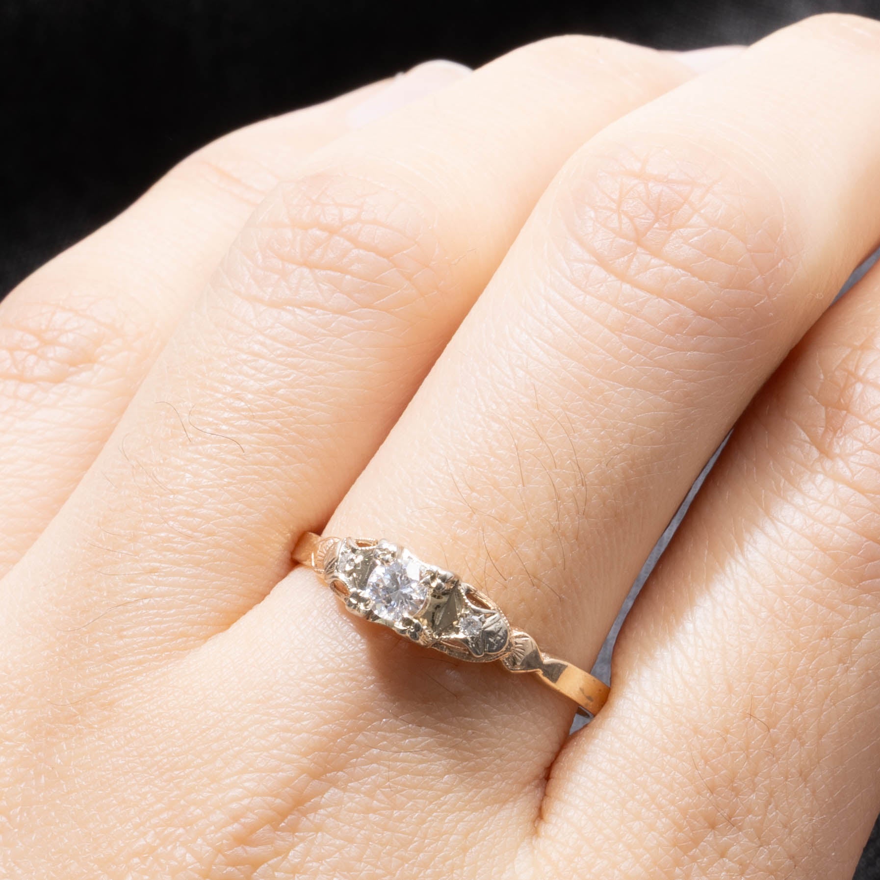 Bague trois diamants | 0,02 ct | Taille 10,5