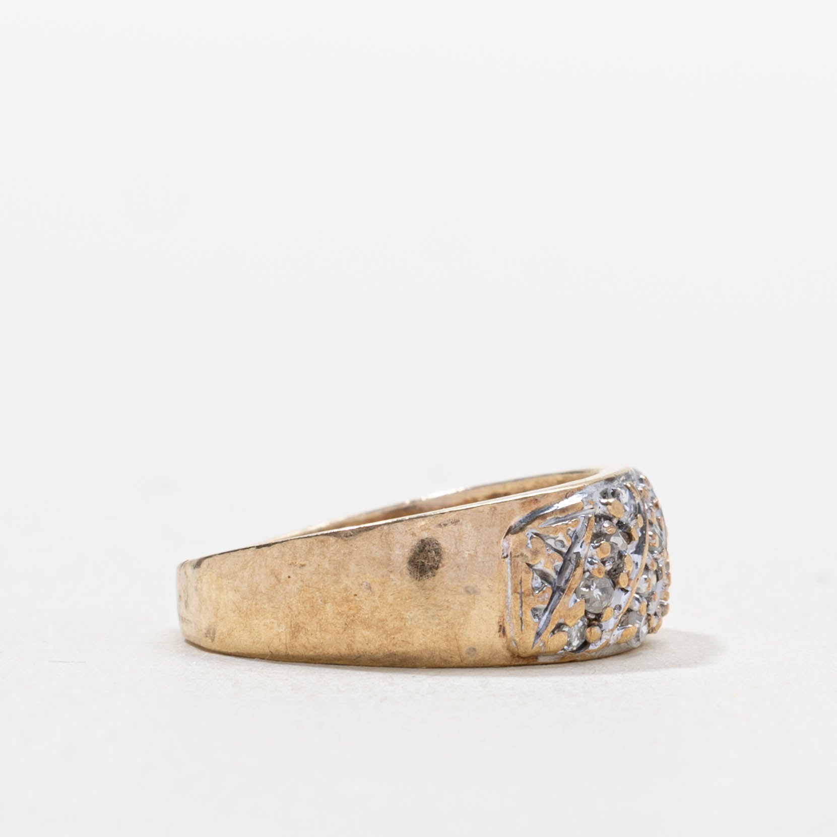 Diamond Diagonal Multi Row Ring | 0.12ctw | SZ 3.0