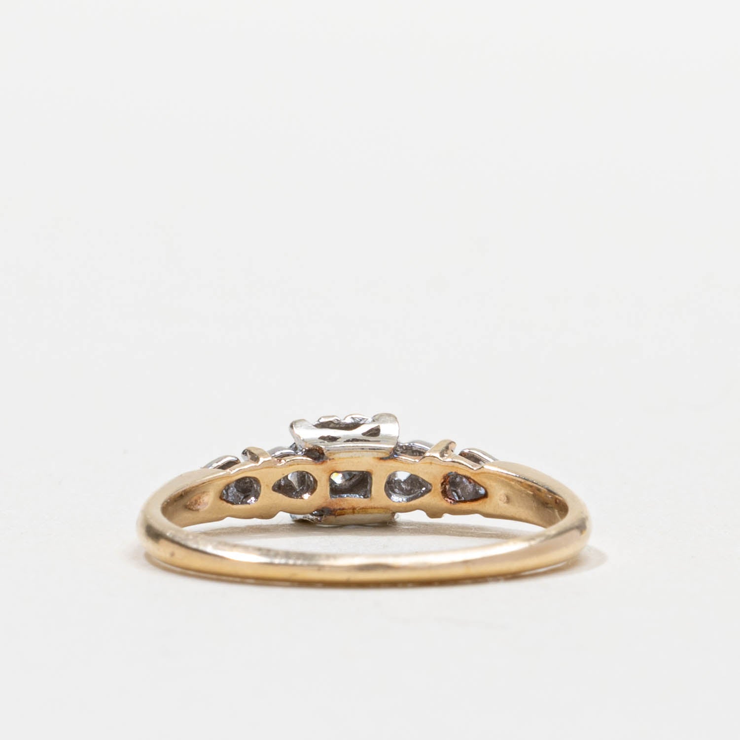 Bague florale en diamant | 0,1 ct | Taille 6,75