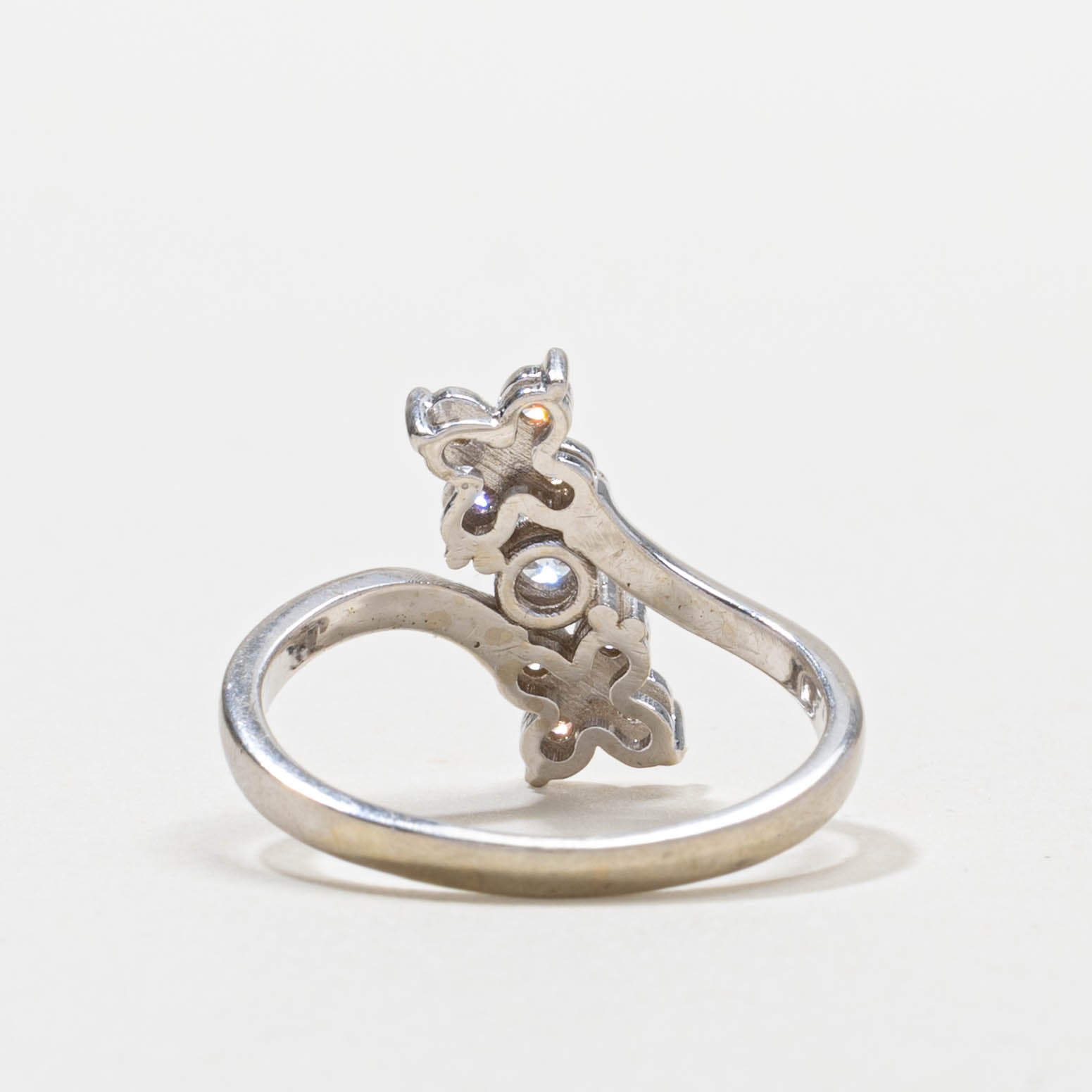 Diamond Floral Cluster Bypass Ring | 0.12ct | SZ 8.75