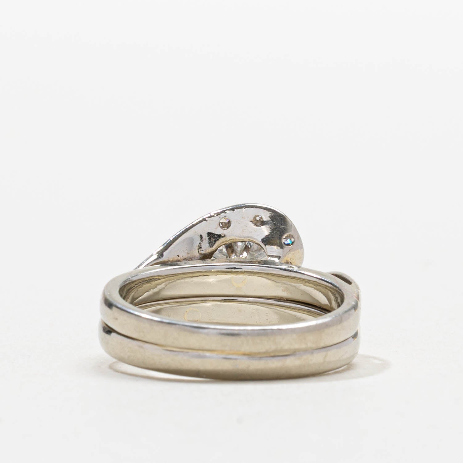 High Set Diamond Swirl Soldered Wedding Ring Set | 0.27ctw | SZ 3.75