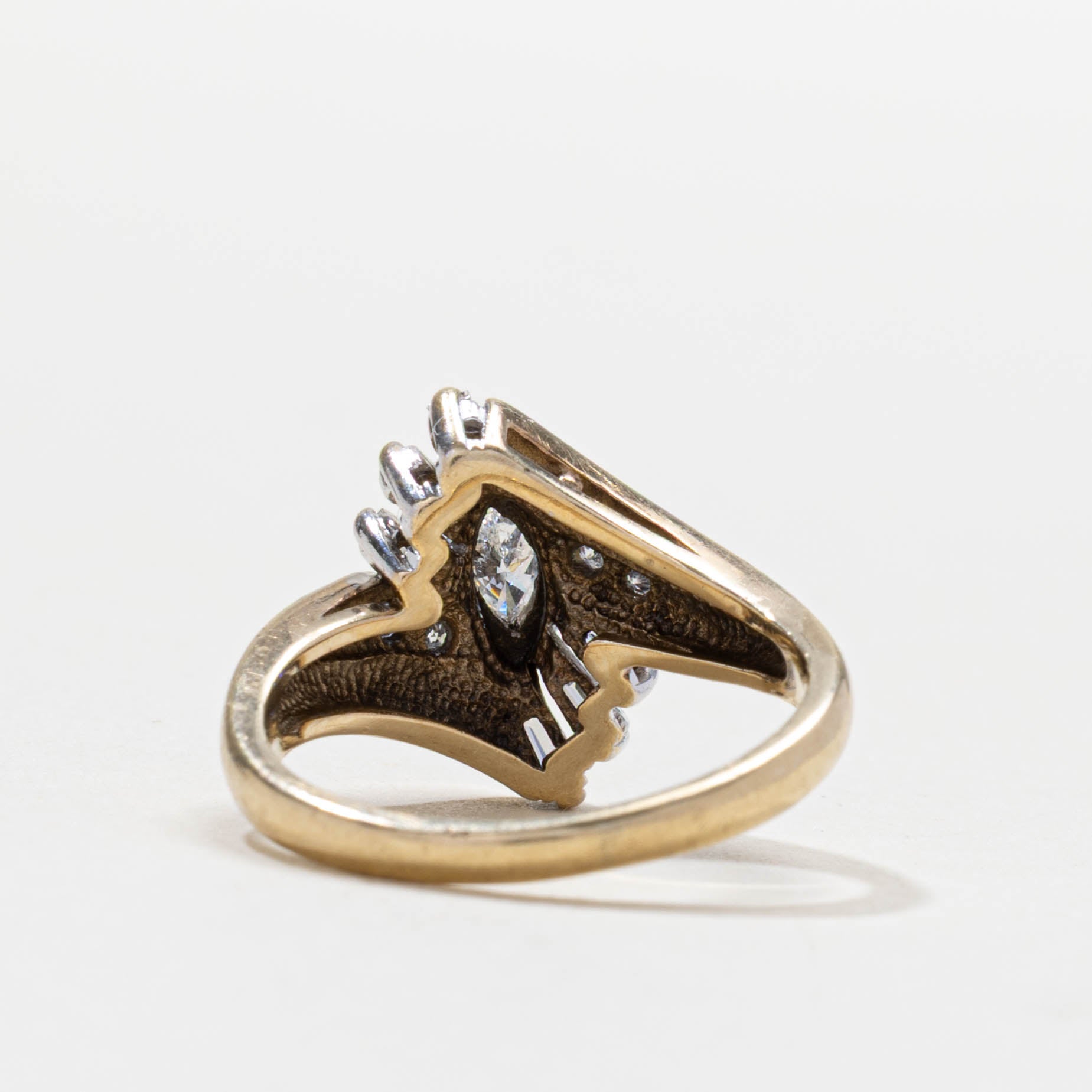 Mixed Cut Diamond Cluster Bypass Ring | 0.25ctw | SZ 4.5