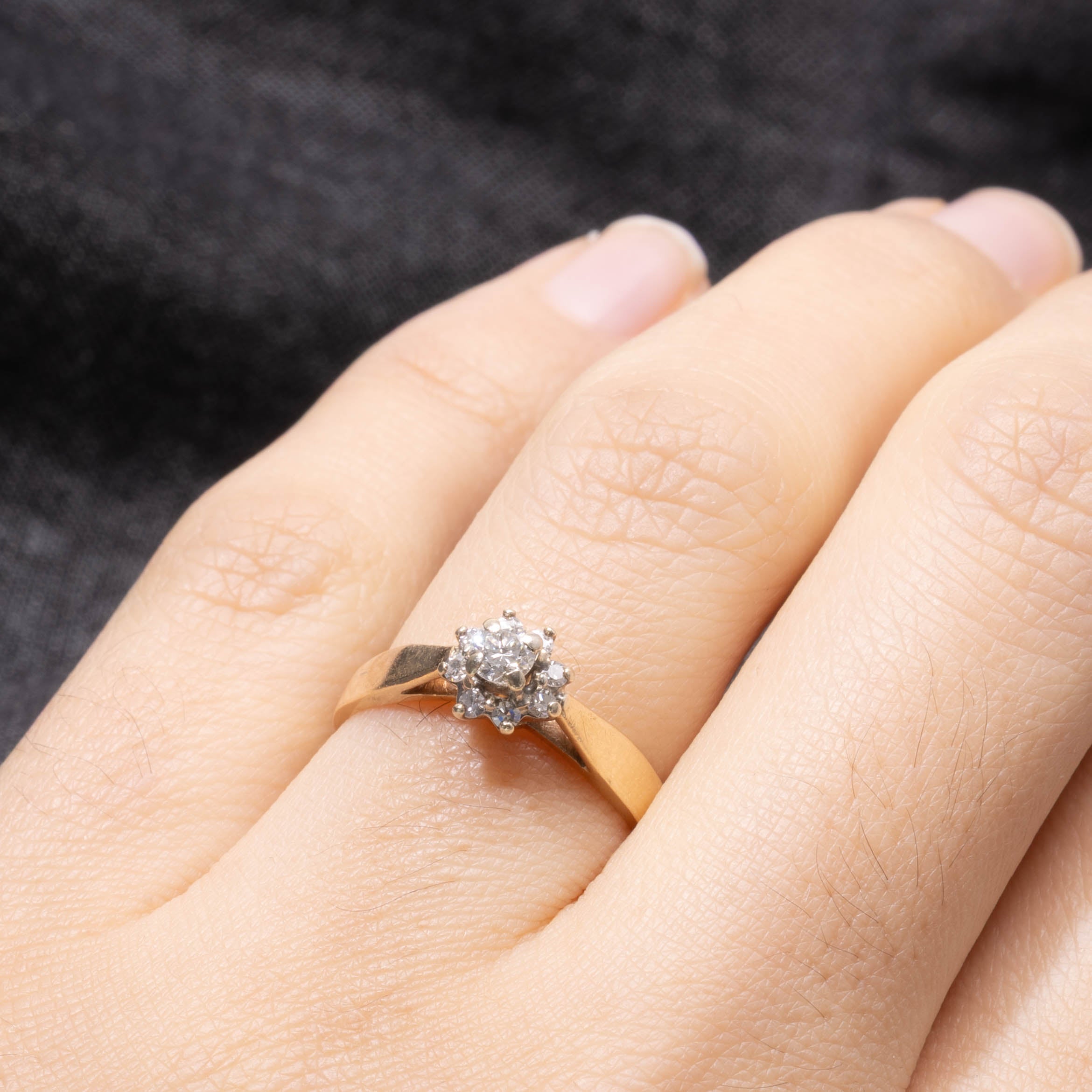 Bague sertie de diamants en grappe | 0,22 ct | Taille 6,0