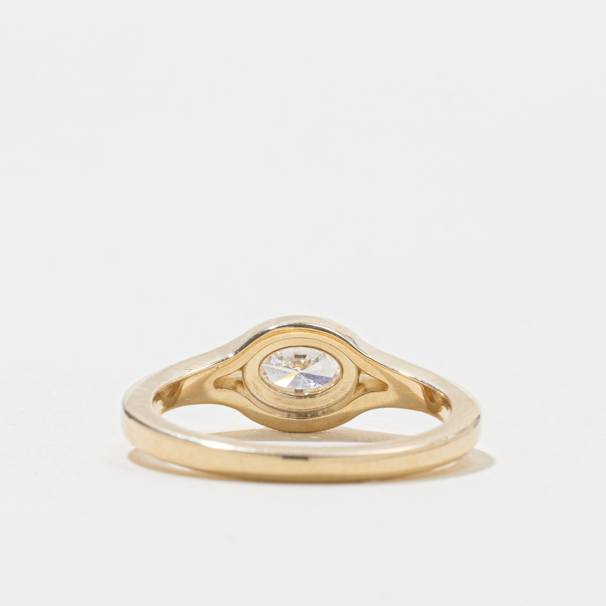 '100 Ways' 10k East West GIA Oval Diamond Signet Ring | 0.38ct | SZ 6.5