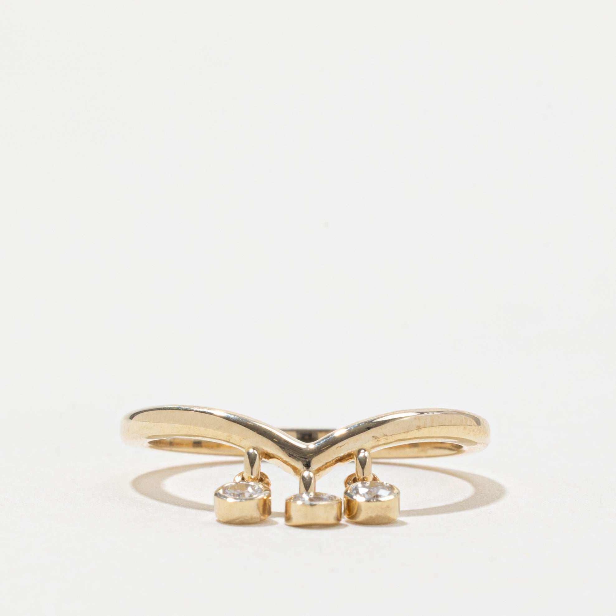 '100 Ways' 14k Diamond Chevron Dangle Band | 0.20ctw| SZ 7