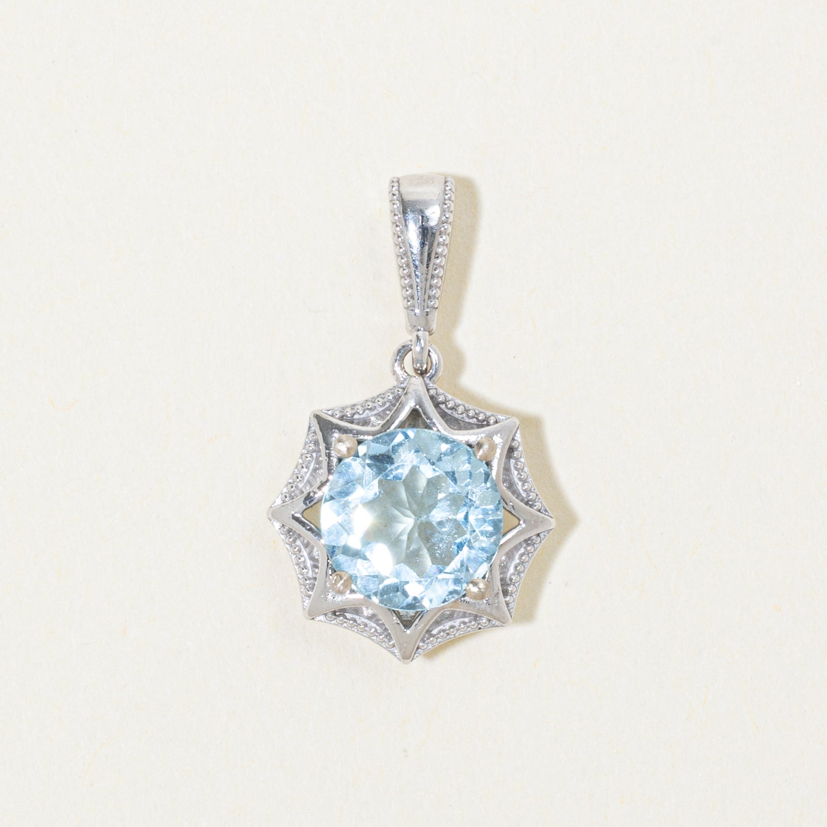 '100 Ways' 14k White Gold Starburst Aquamarine Pendant | 2.26ct