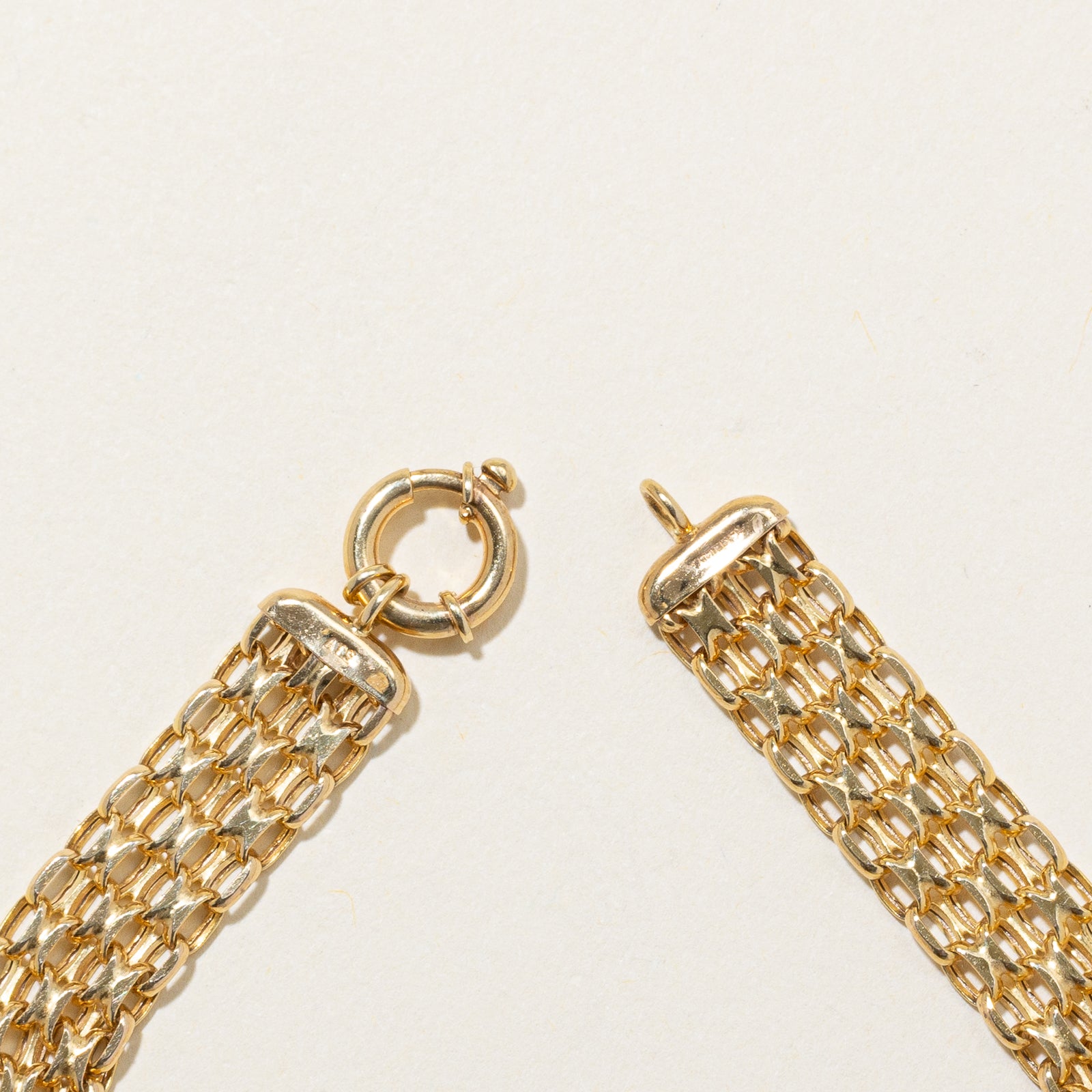 14k Yellow Gold Woven Chain Bracelet | 7.5"