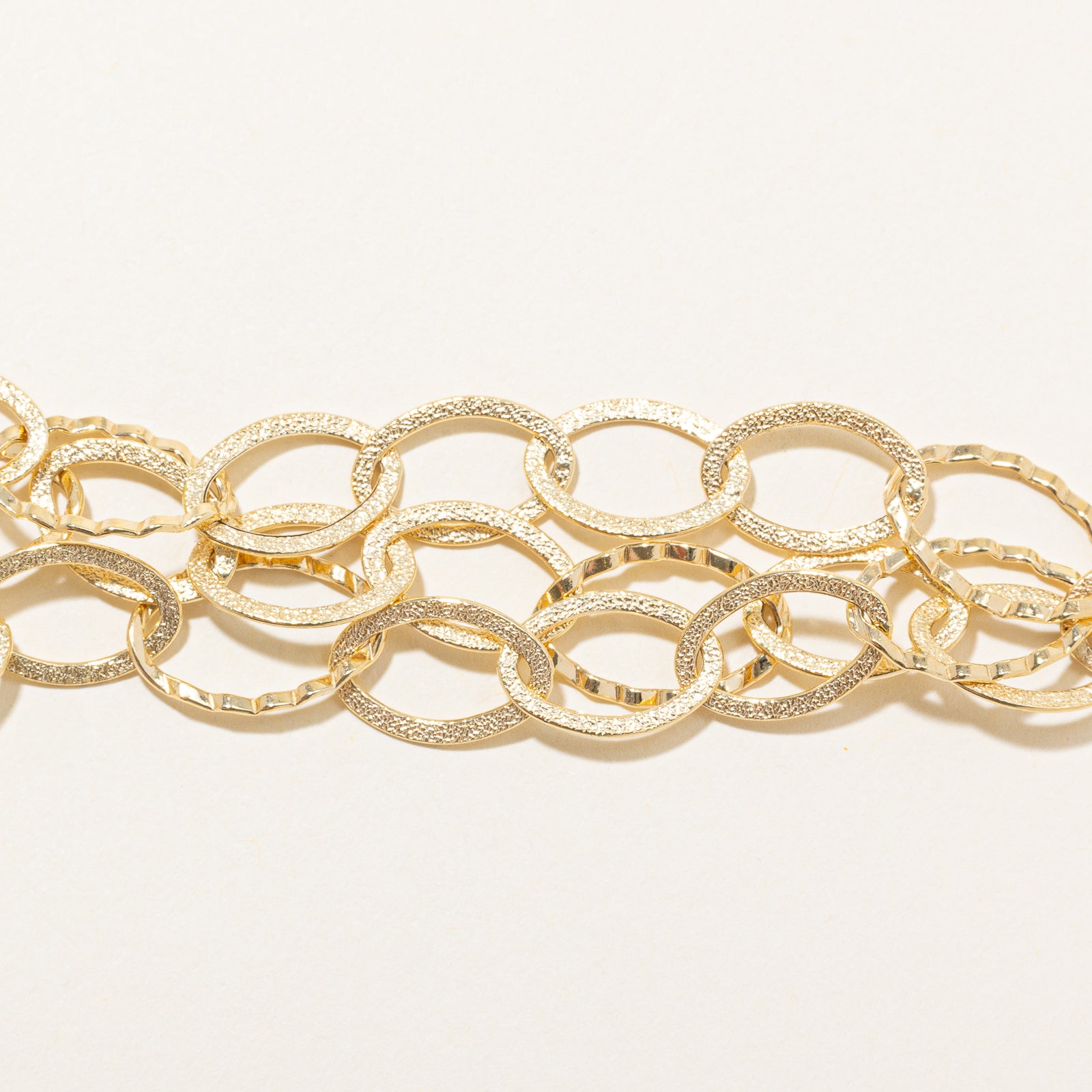 14k Yellow Gold Triple Chain Bracelet | 7.5"