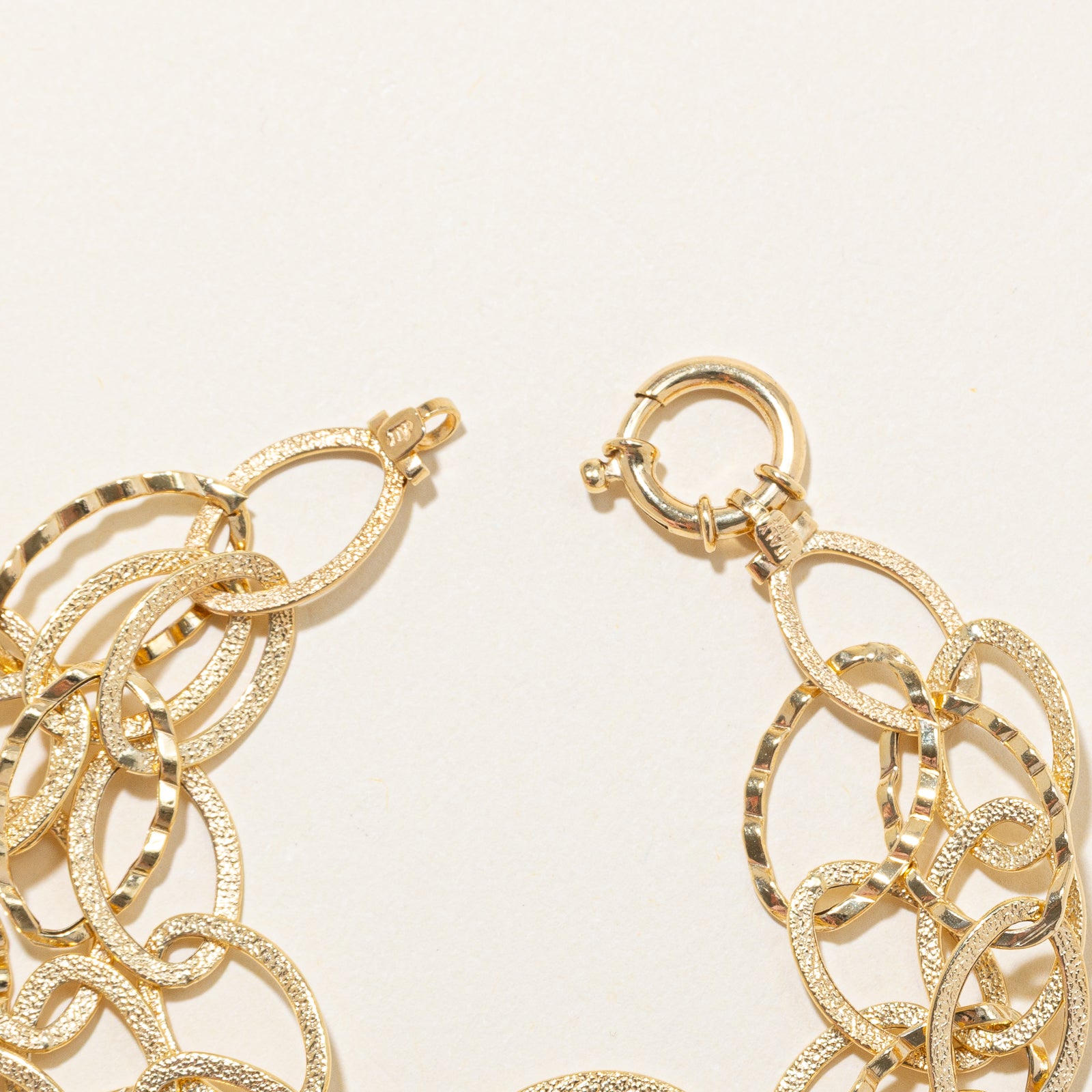 14k Yellow Gold Triple Chain Bracelet | 7.5"