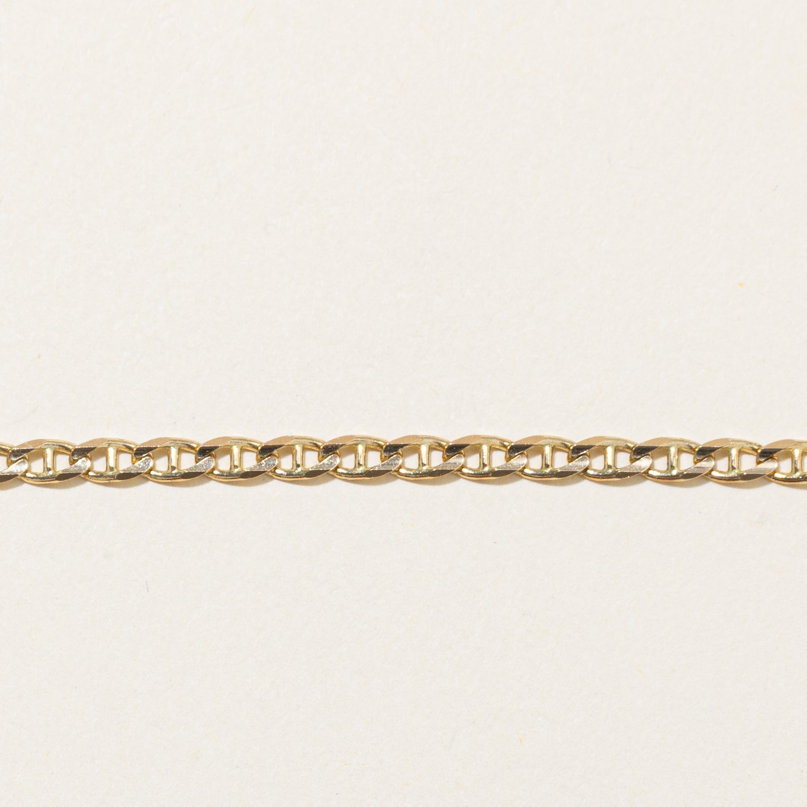 Canadian 10k Yellow Gold Anchor Chain Bracelet | 7.5"