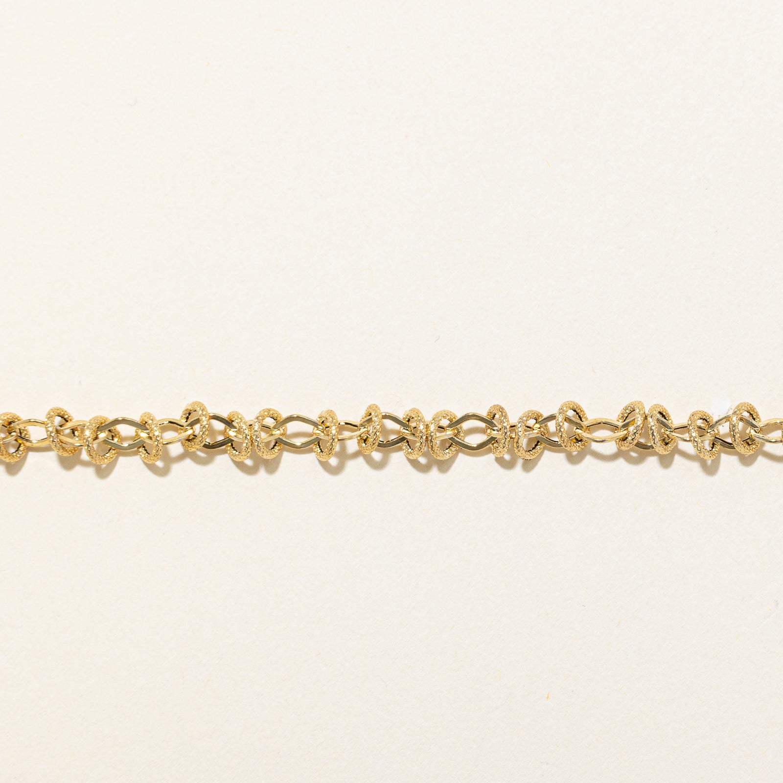 Italian 14k Yellow Gold Fancy Chain Bracelet | 7.5"