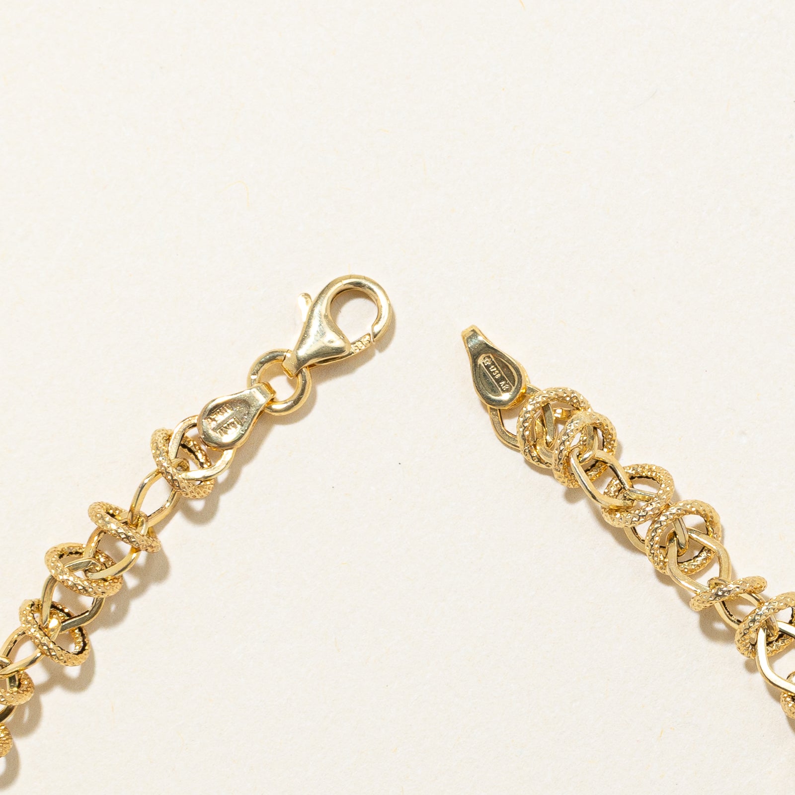 Italian 14k Yellow Gold Fancy Chain Bracelet | 7.5"