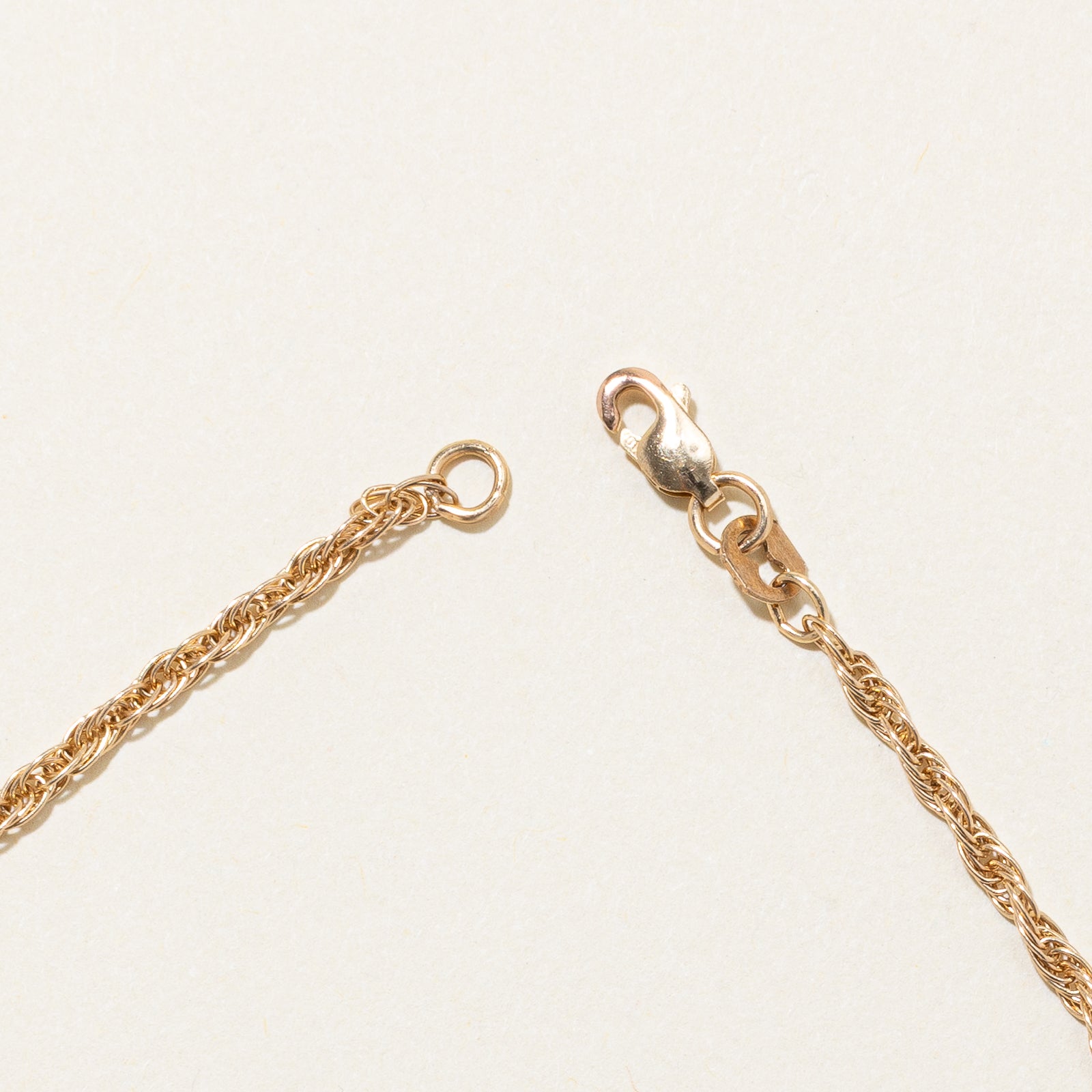 10k Yellow Gold Rope Chain Bracelet | 8"