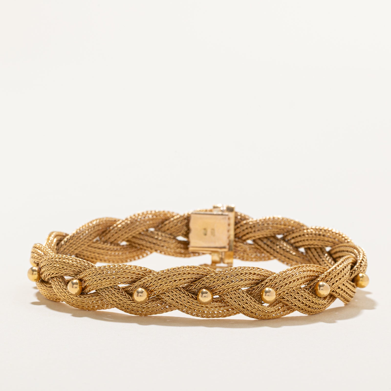 14k Yellow Gold Braided Bracelet | 7.25"