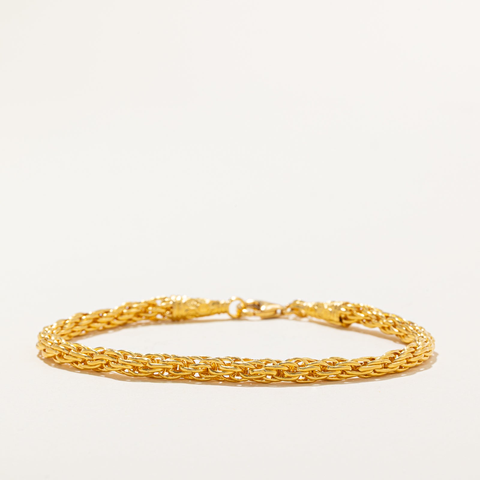 22k Yellow Gold Woven Chain Bracelet | 8"