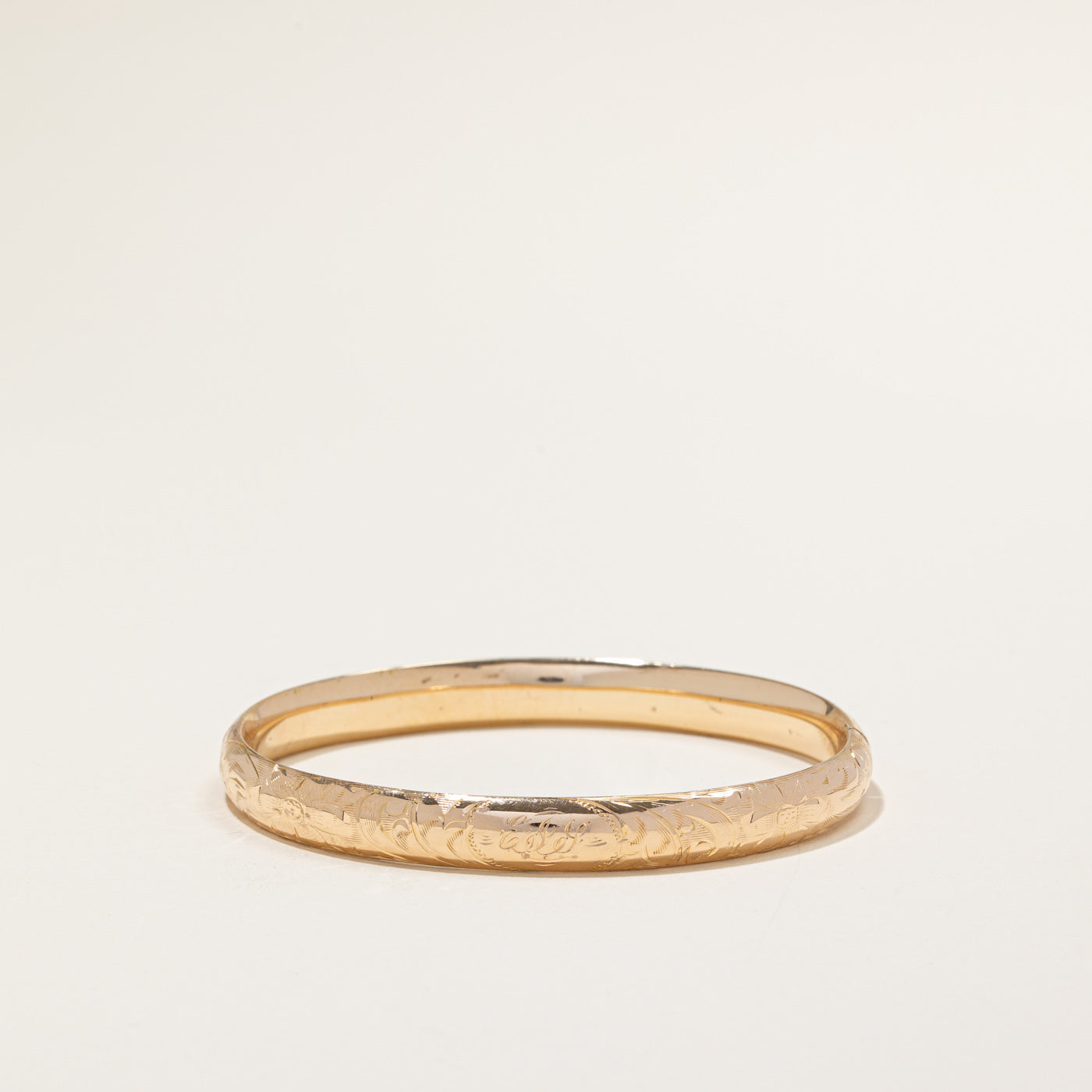 Engraved 'EJS' Initial Bangle Bracelet | 8" |