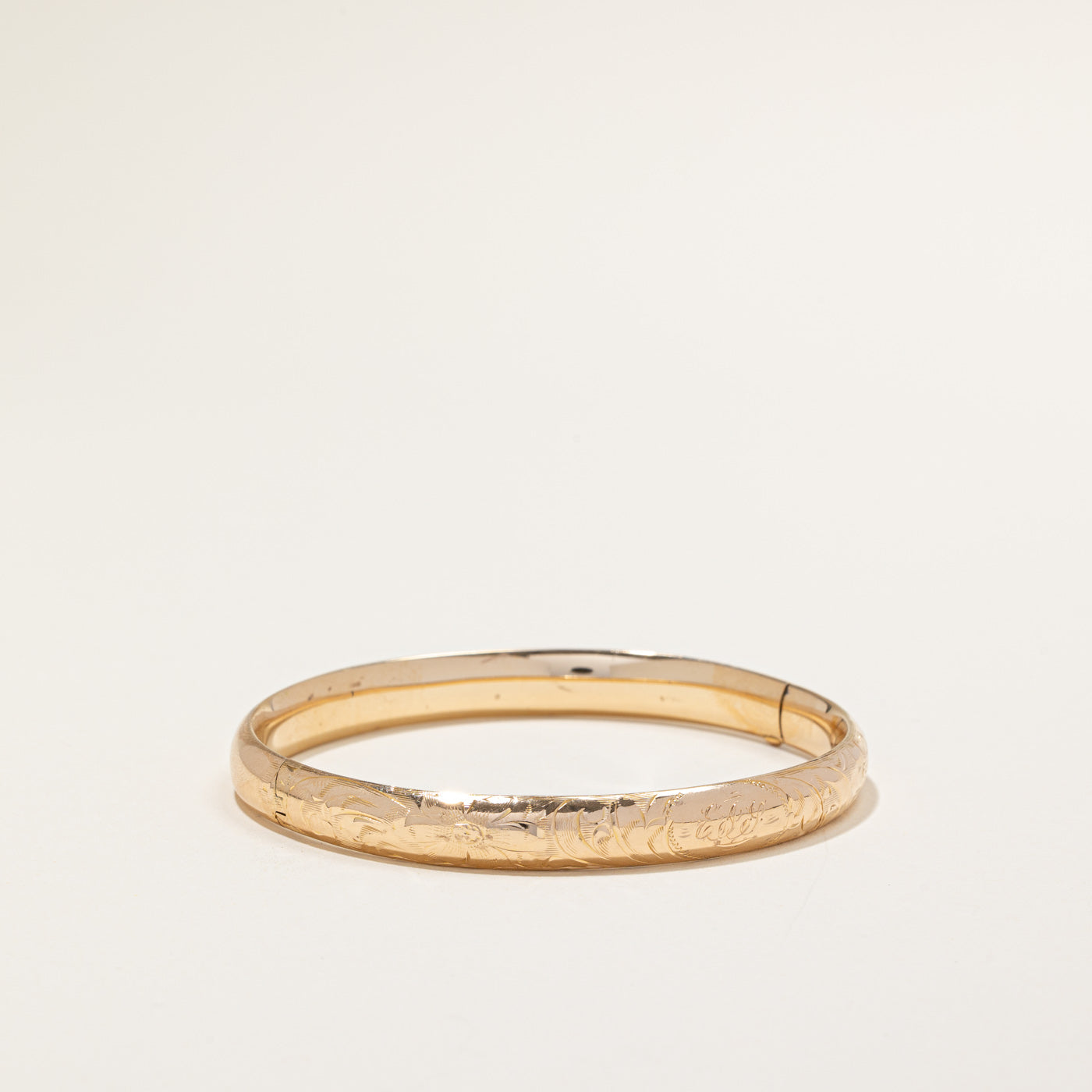 Engraved 'EJS' Initial Bangle Bracelet | 8" |