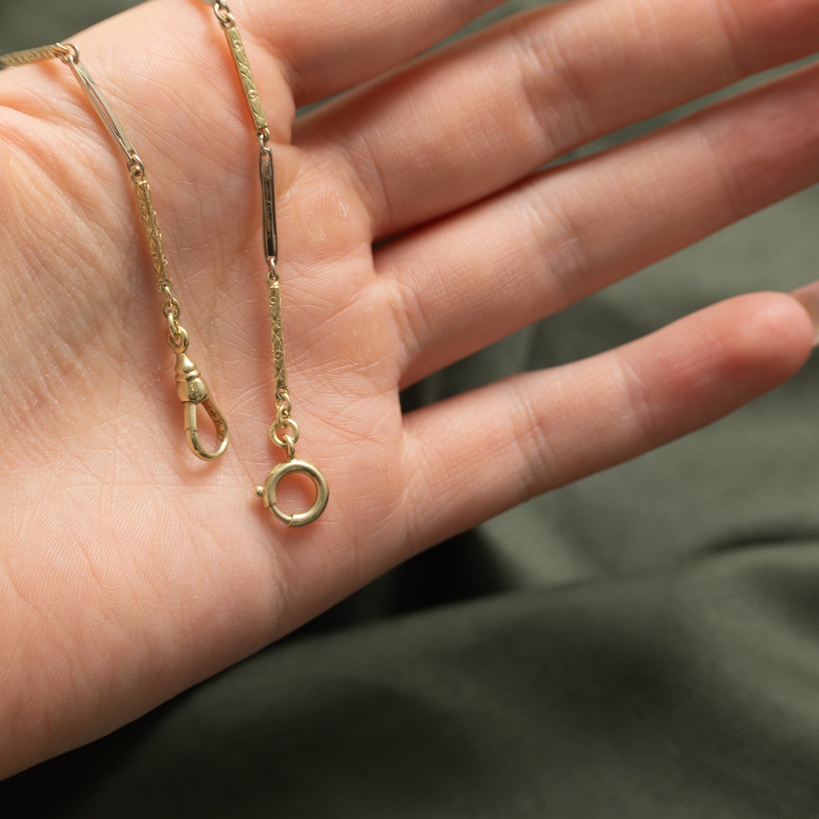 14k Two Tone Gold Gold Watch Chain | 13"