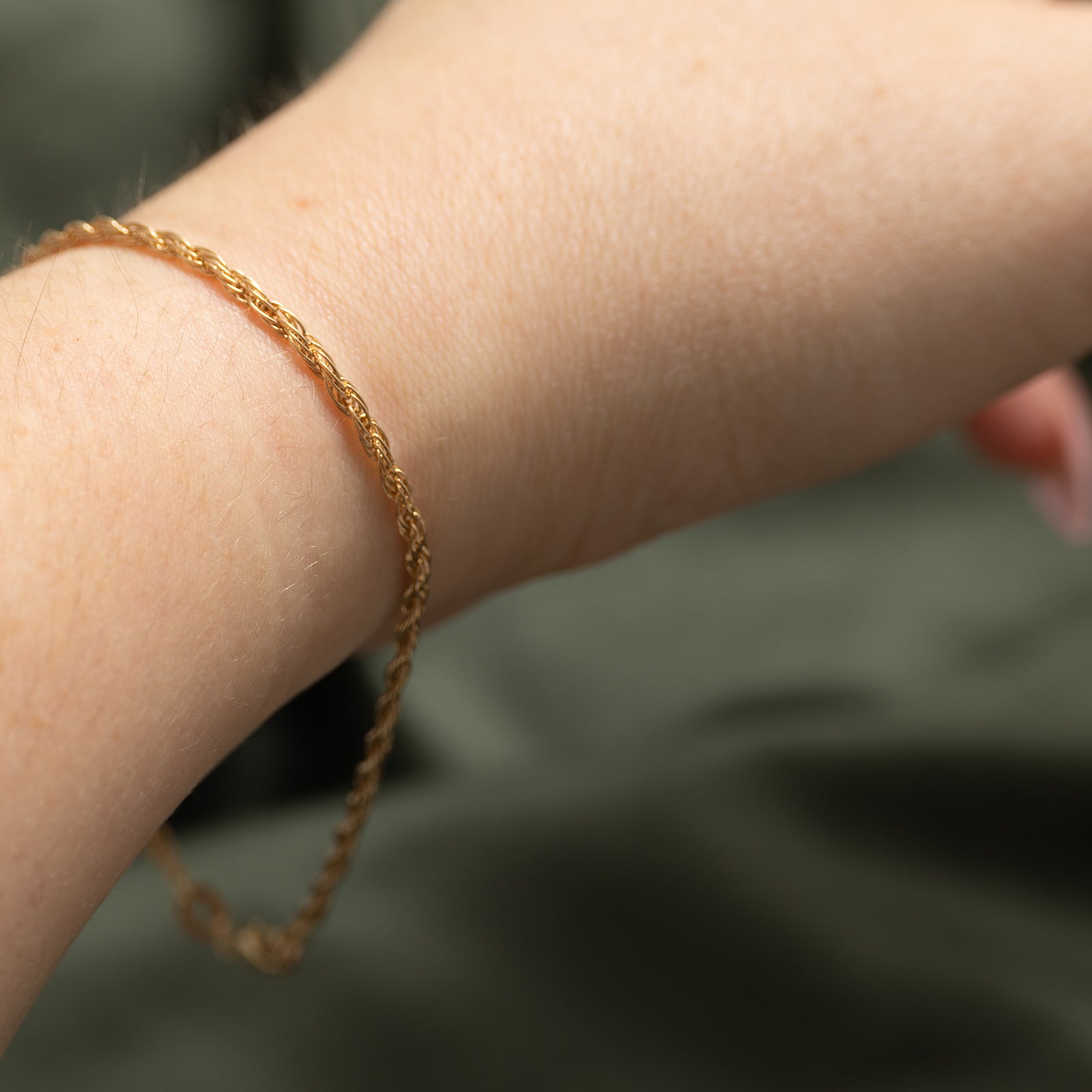 10k Yellow Gold Rope Chain Bracelet | 7.5"