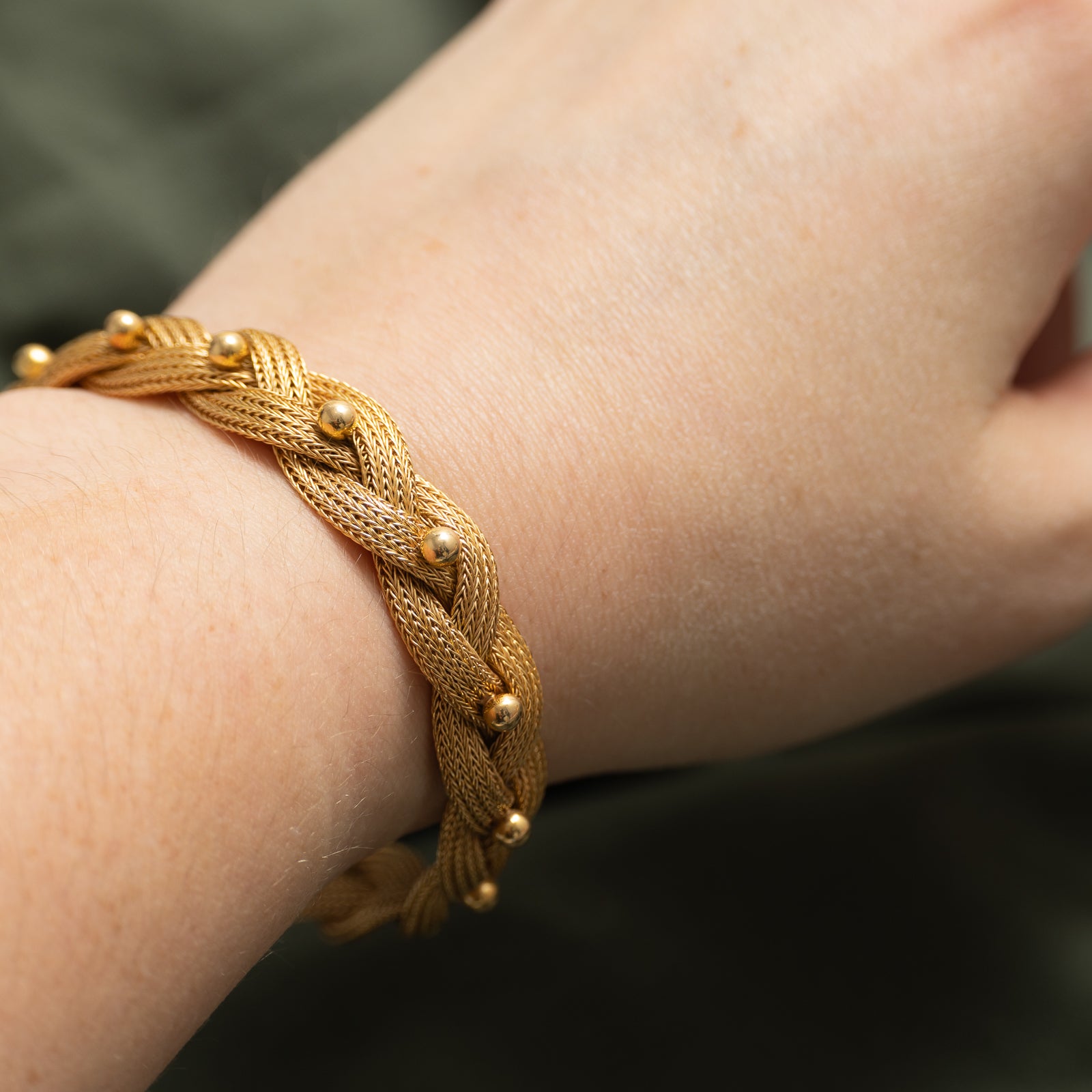 14k Yellow Gold Braided Bracelet | 7.25"