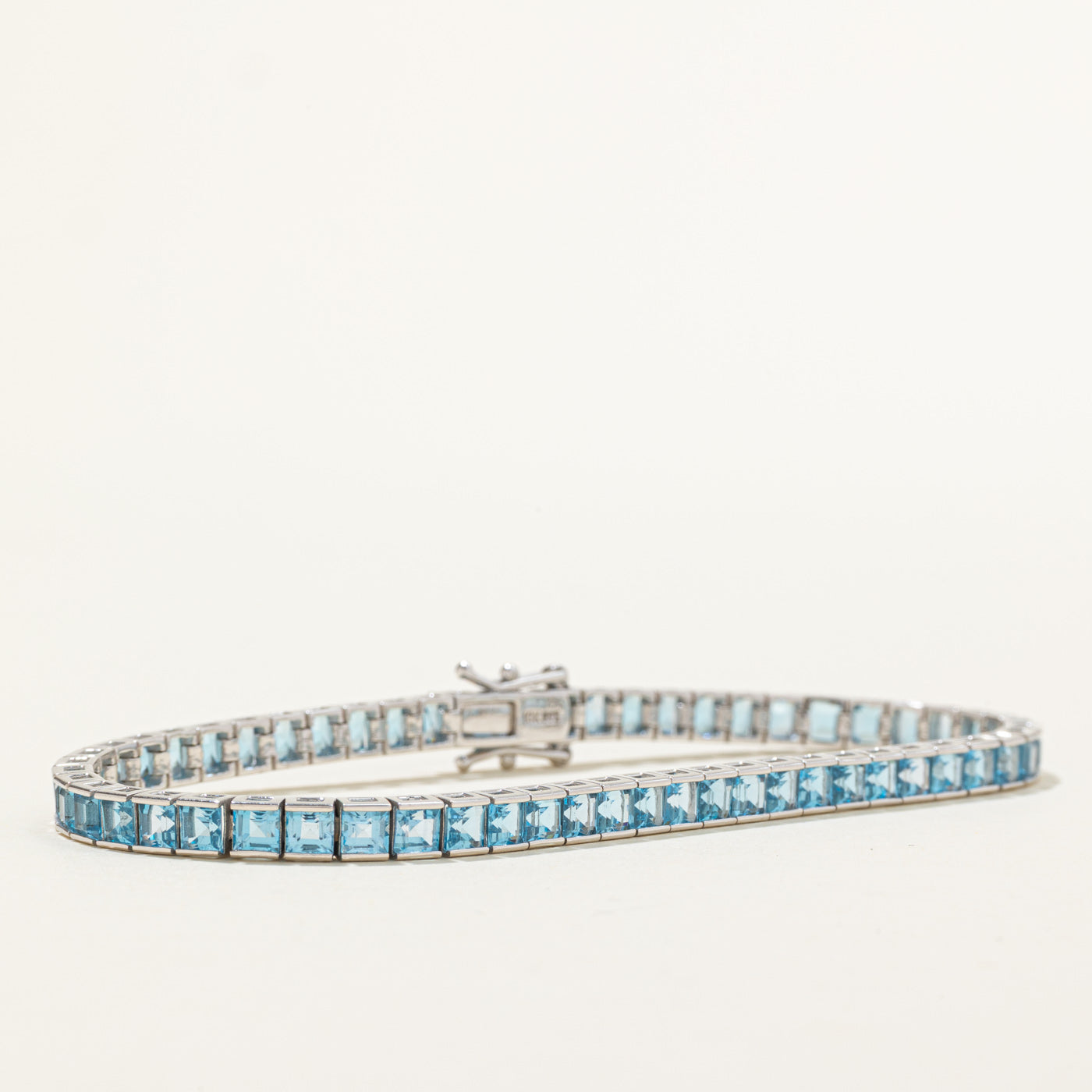 Bracelet en topaze bleue 10 carats | 10,00 ct | 19 cm