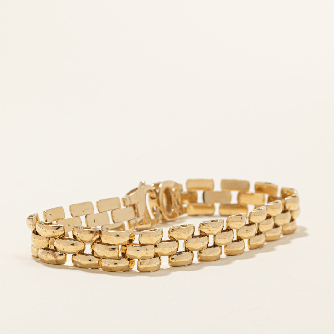 14k Yellow Gold Panther Link Bracelet | 7.5"