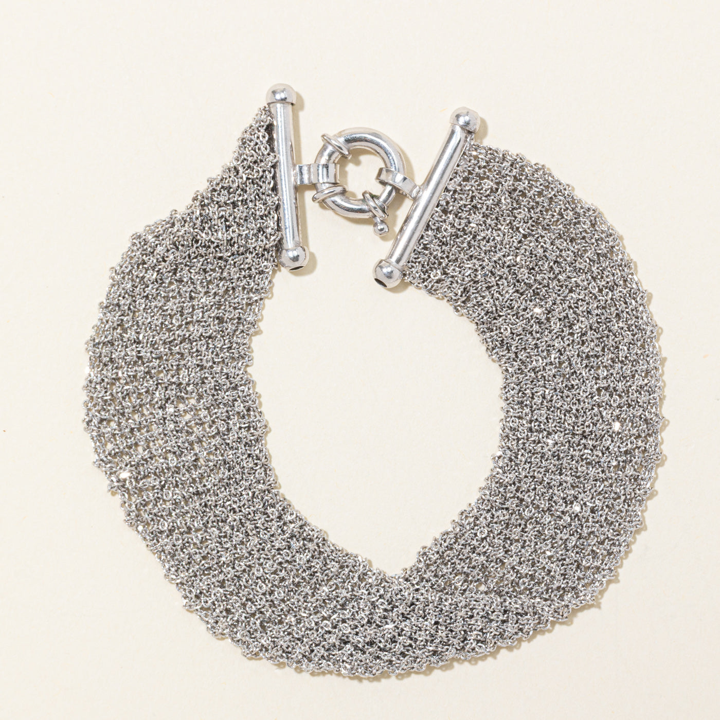 Italian Sterling Silver Chainmail Mesh Bracelet | 7.85"