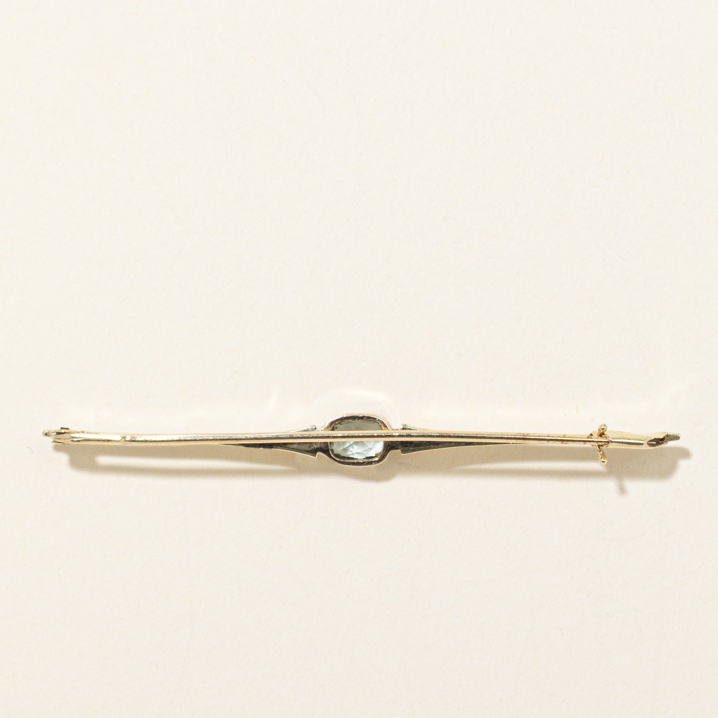 Vintage Dutch Cushion Cut Aquamarine Milgrained Brooch | 0.70ct