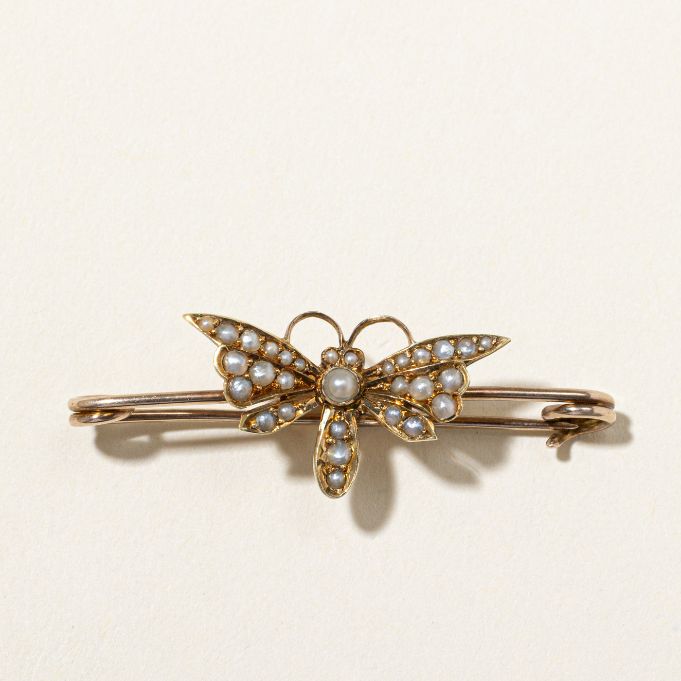 Victorian Seed Pearl Dragonfly Pin