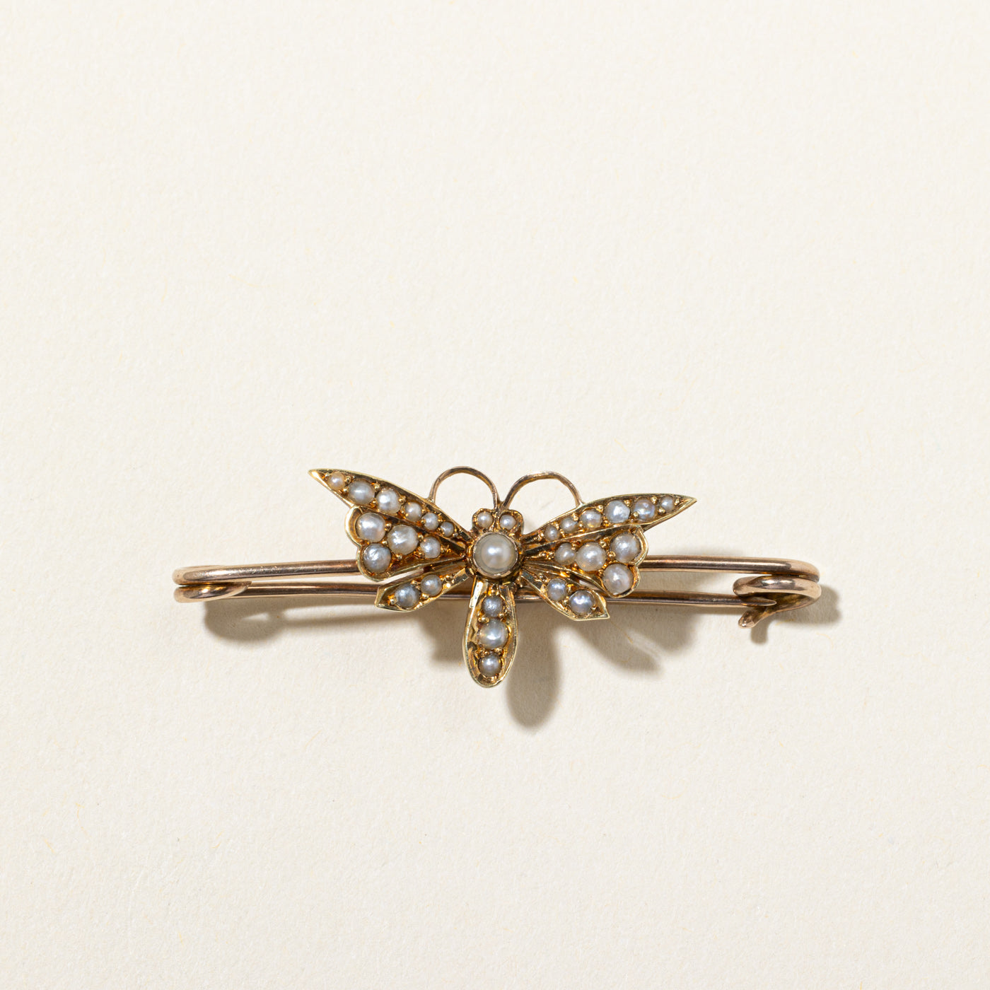 Victorian Seed Pearl Dragonfly Pin