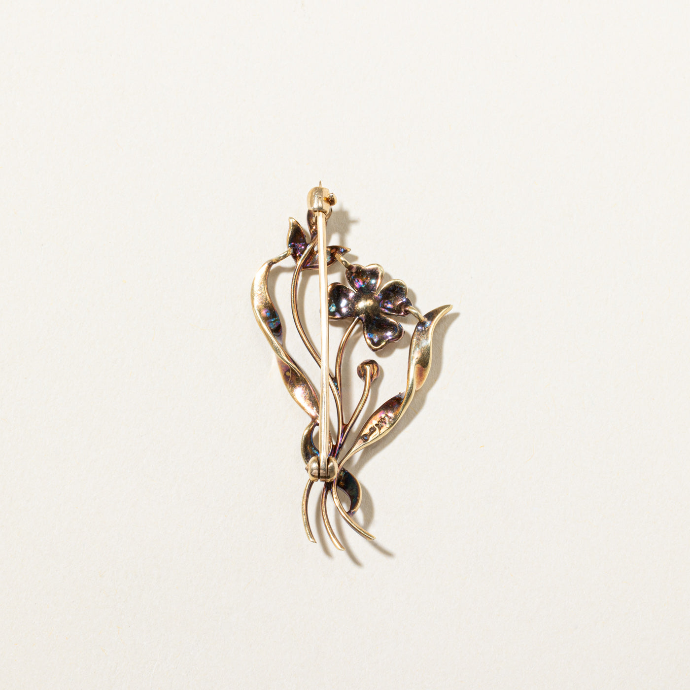 Edwardian Floral Seed Pearl Brooch