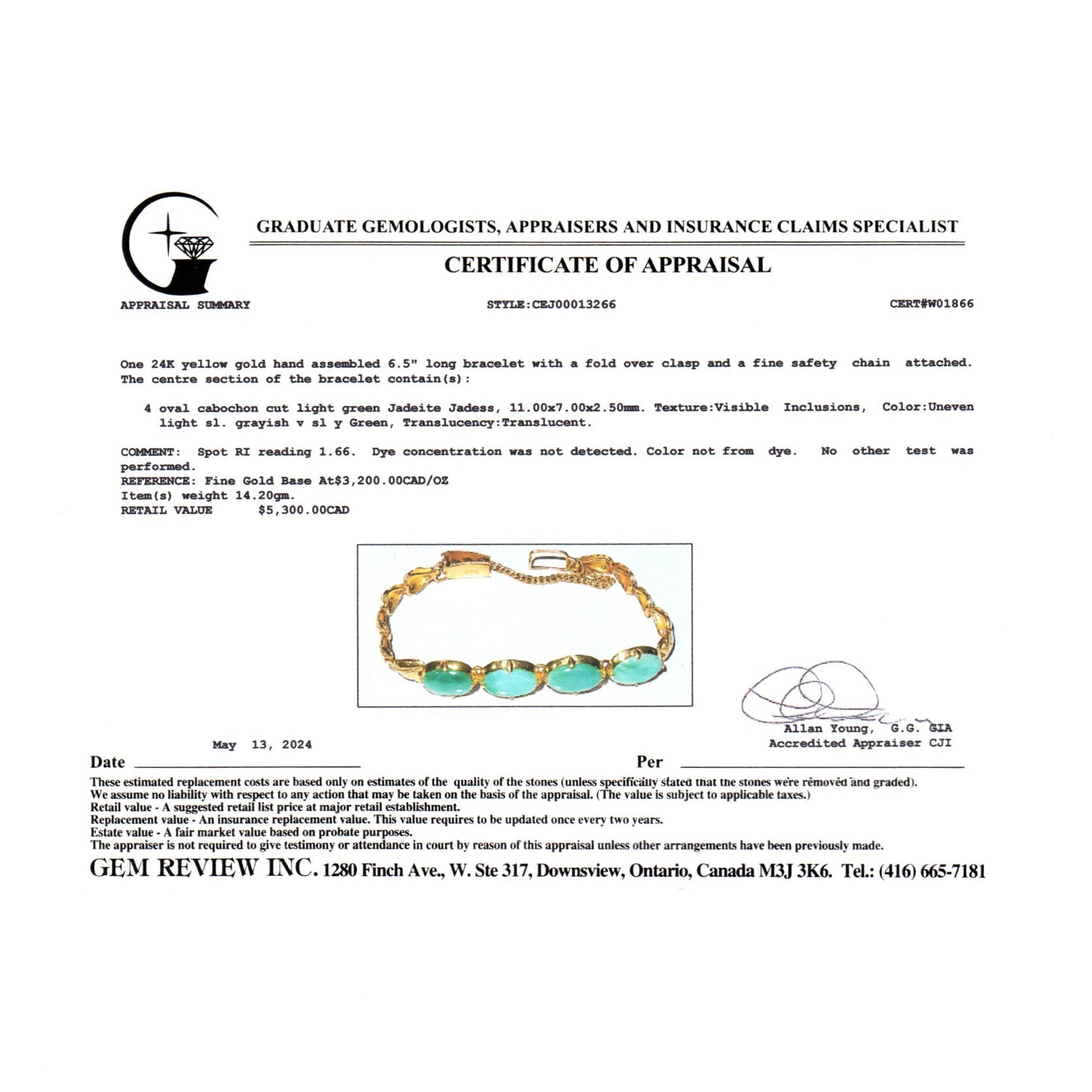 24k Yellow Gold Bracelet | 6.5"