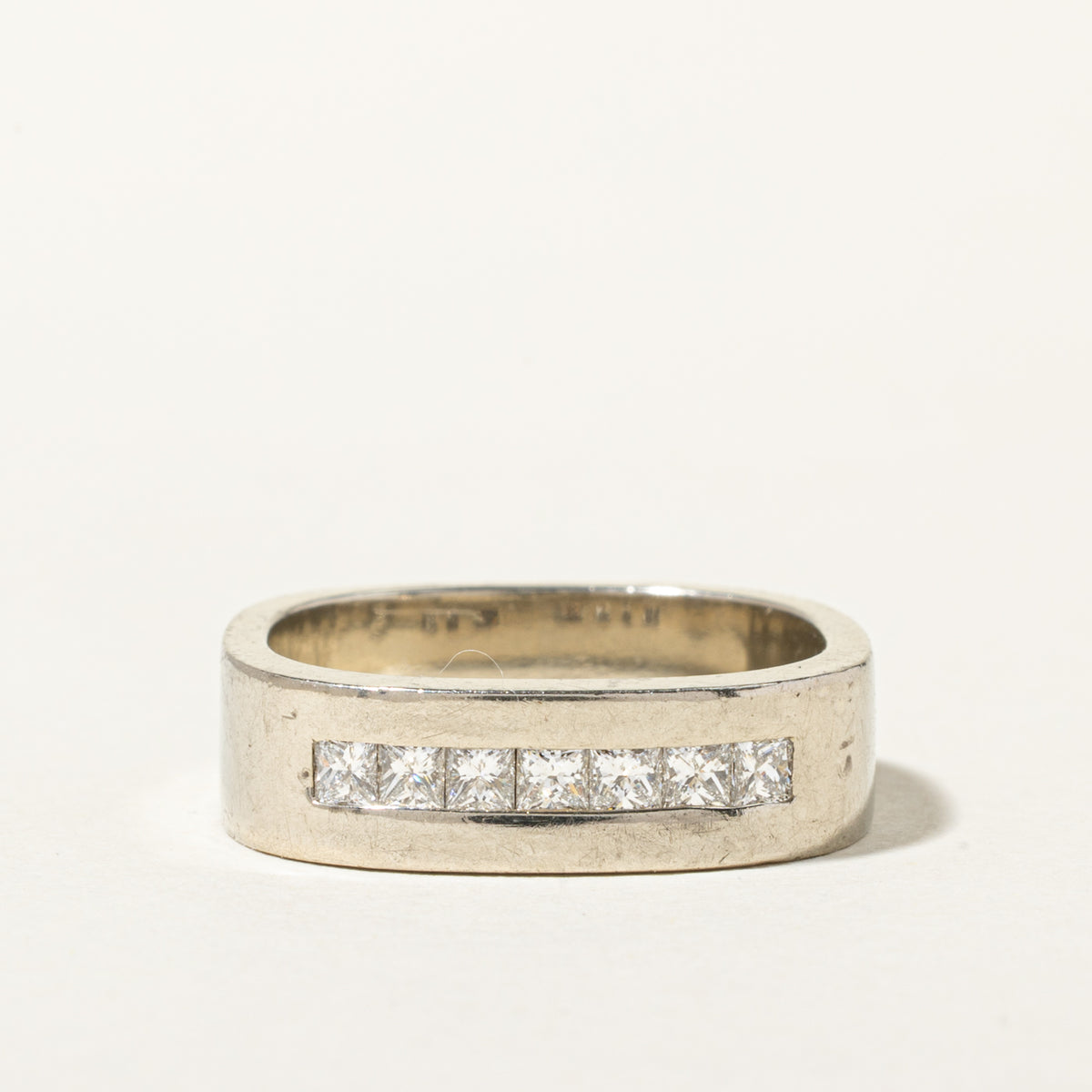 14k Semi Eternity Princess Cut Diamond Band | 0.50ctw | 6mm | SZ 7.75