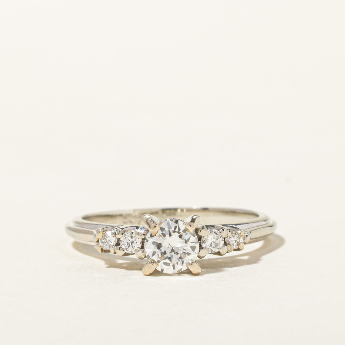 18k White Gold Diamond Accented Ring | 0.47ctw | SZ 5.75
