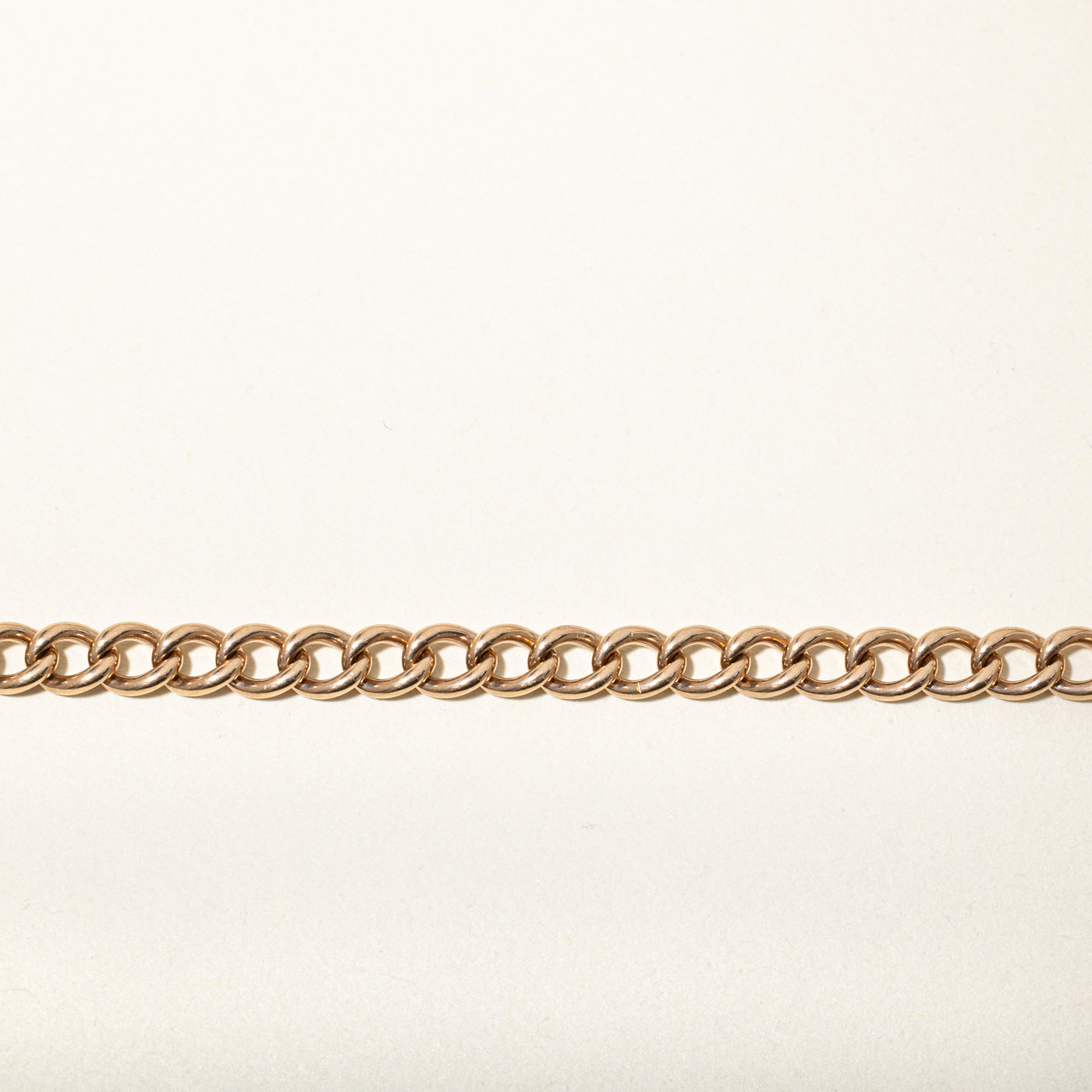 9k Rose Gold Curb Link T Bar Watch Chain | 4mm | 9.5"