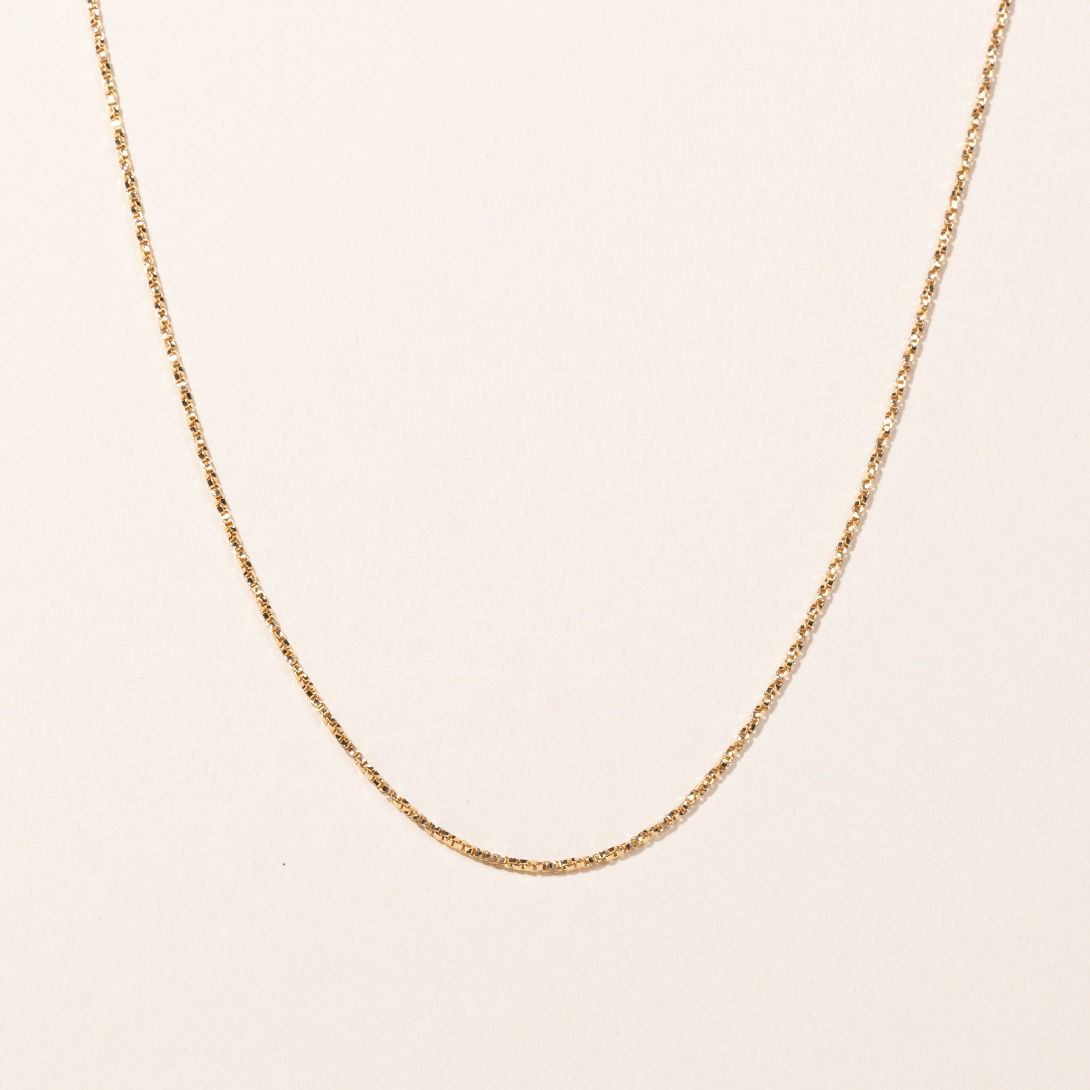 18k Yellow Gold Box Link Chain | 16"