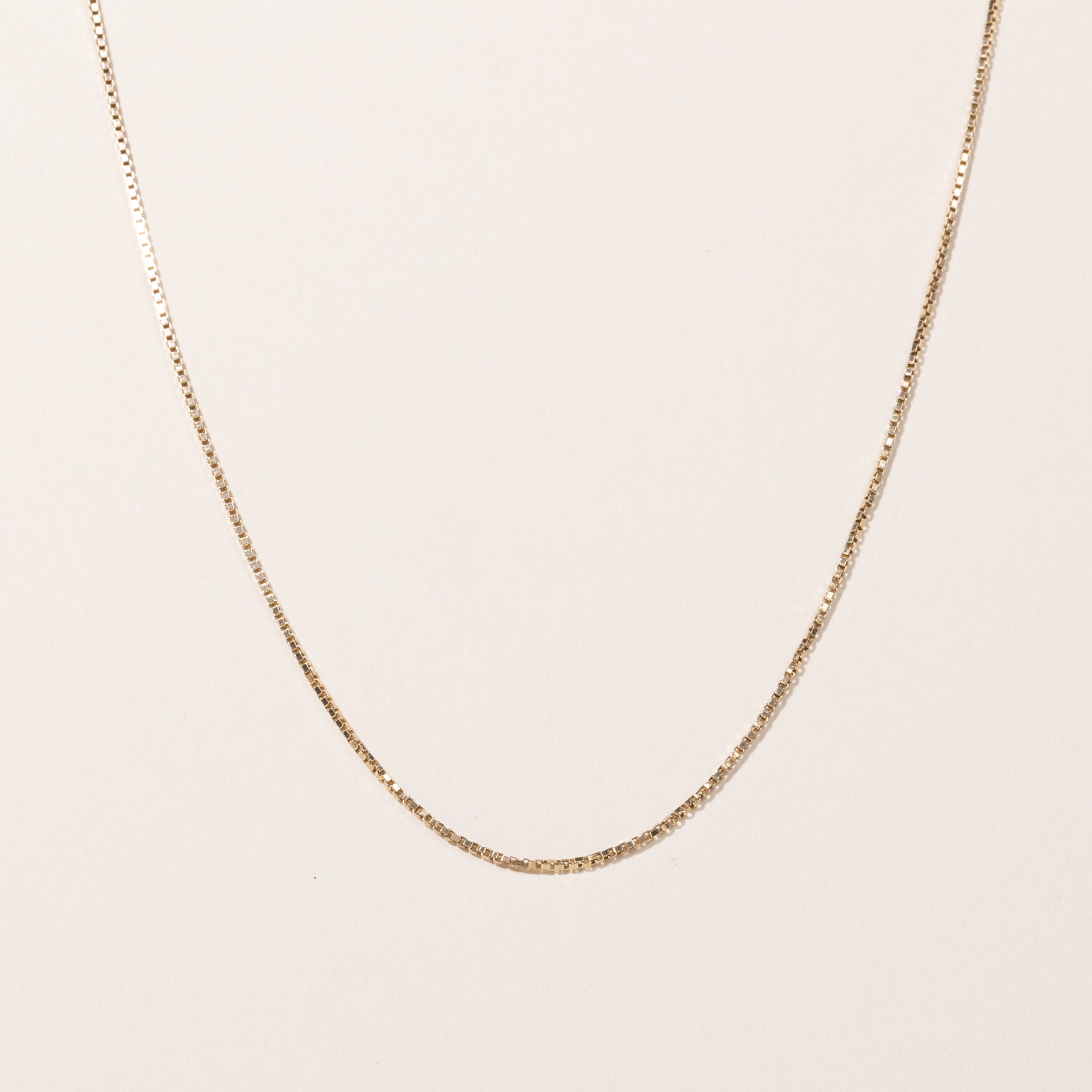 10k Yellow Gold Box Link Chain | 19"