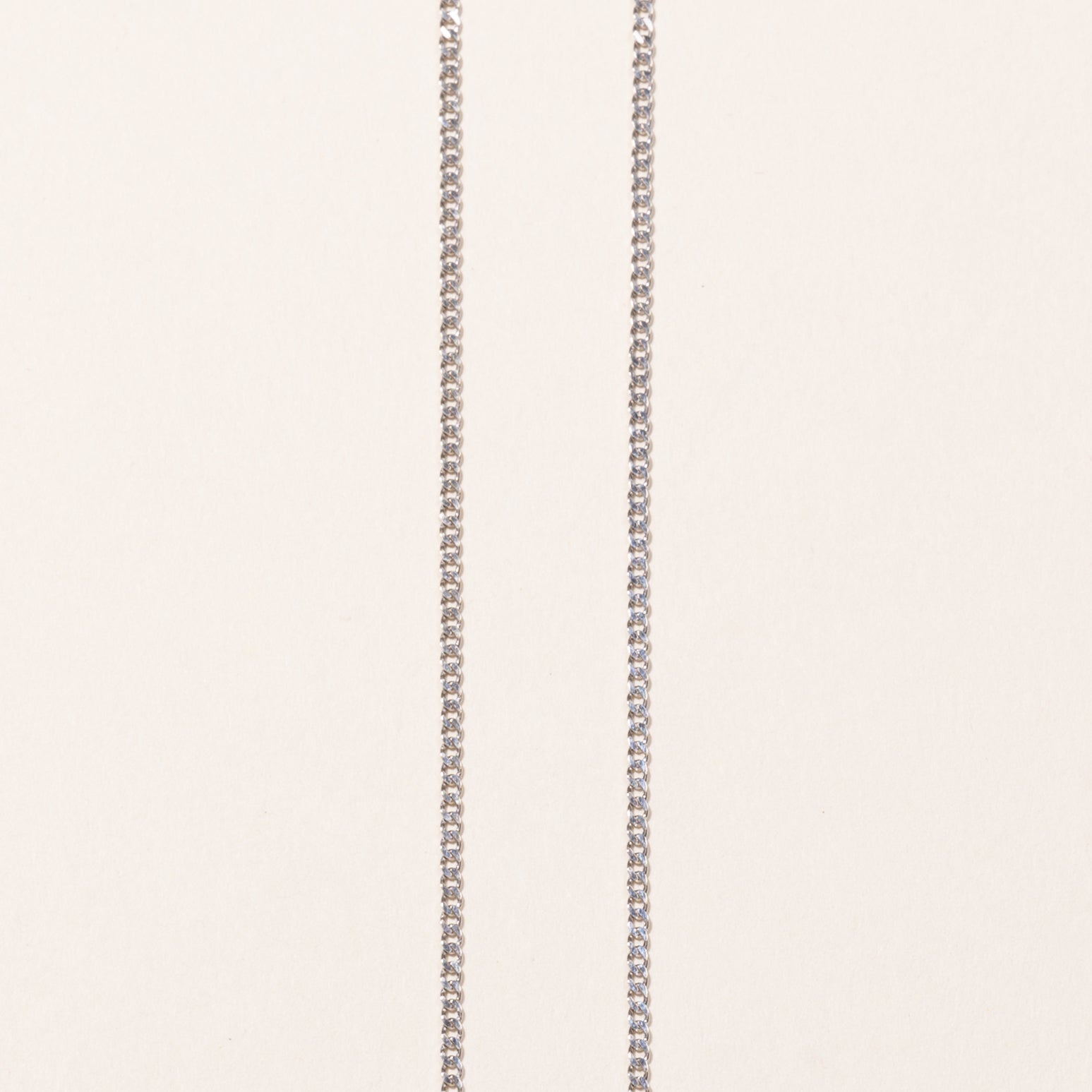 Chaîne gourmette en or blanc 14 carats | 40,6 cm