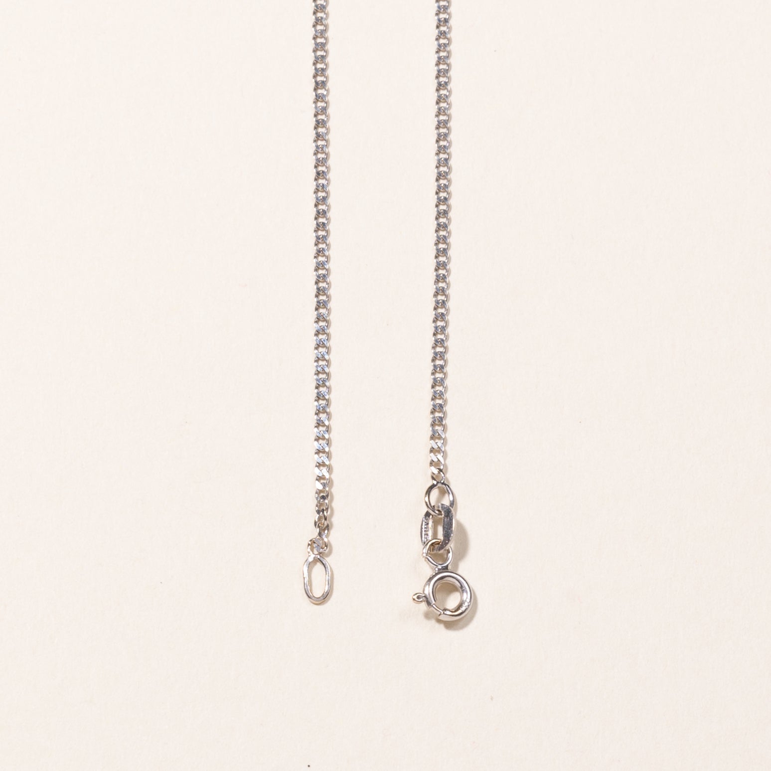 Chaîne gourmette en or blanc 14 carats | 40,6 cm