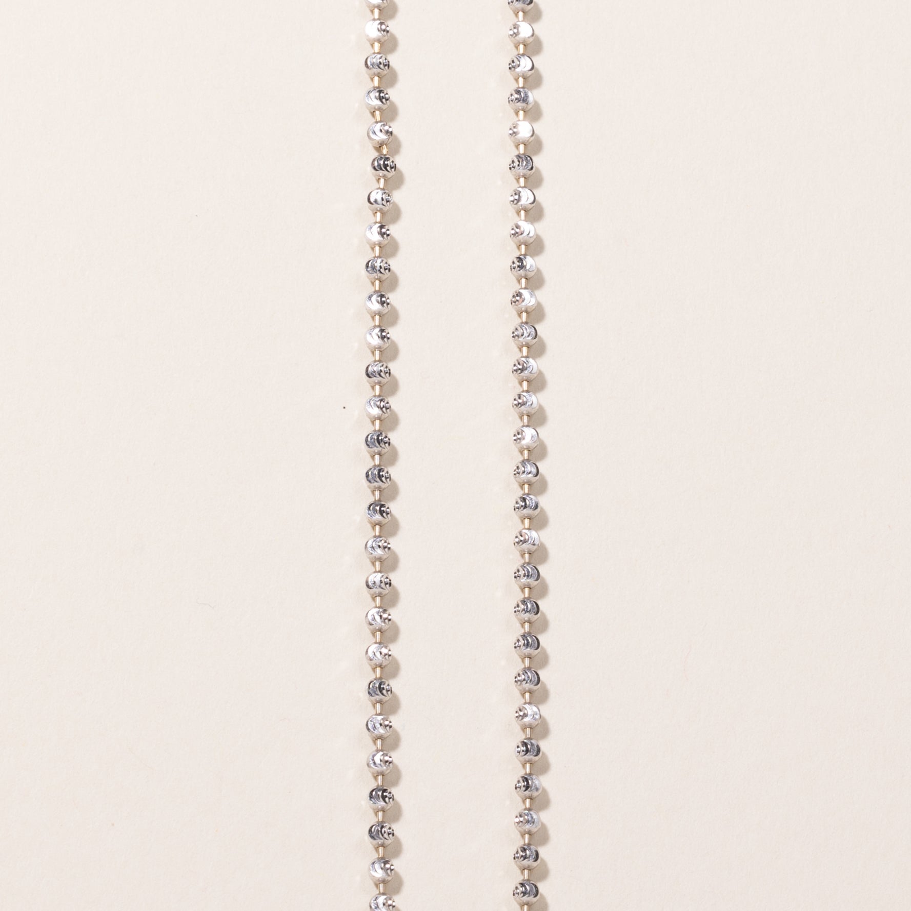 14k White Gold Bead Chain | 25"