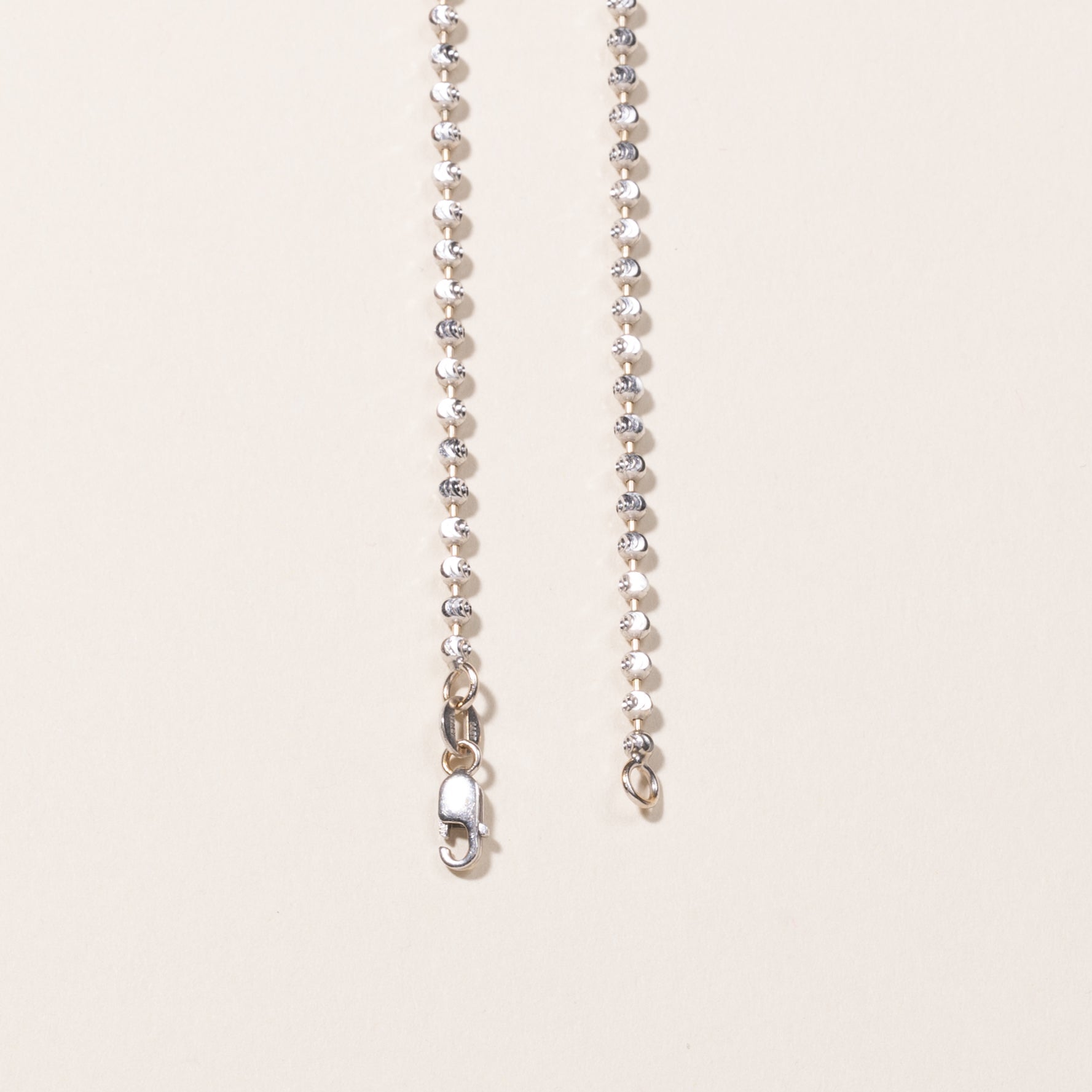 14k White Gold Bead Chain | 25"