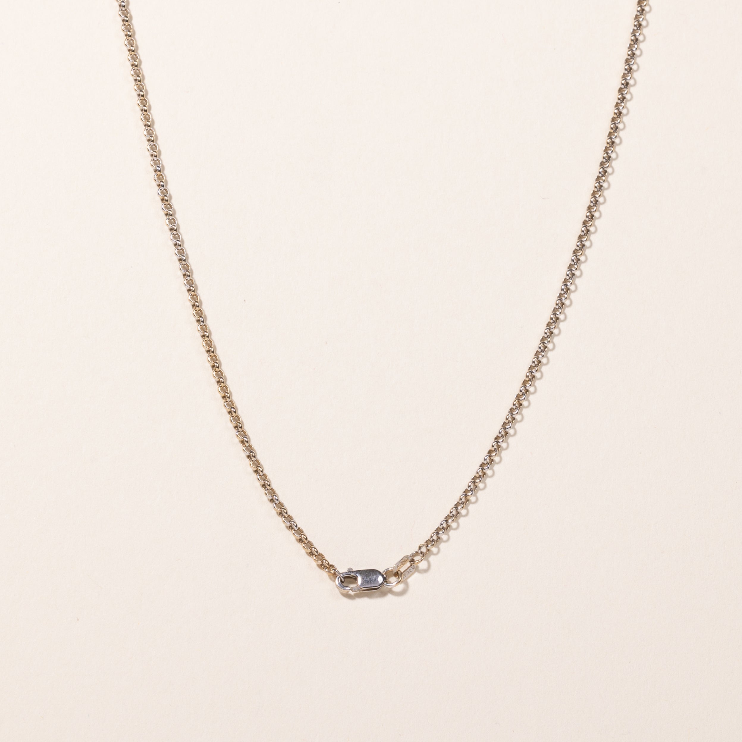 18k White Gold Rolo Chain | 24"