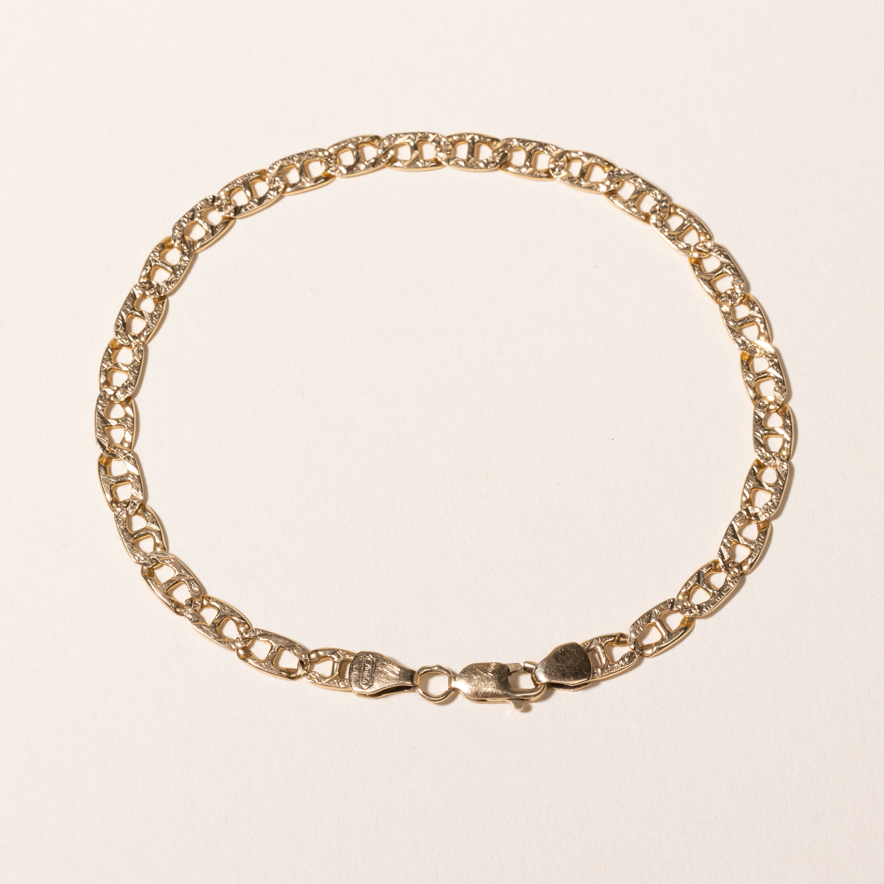 14k Yellow Gold Anchor Chain Bracelet | 8"