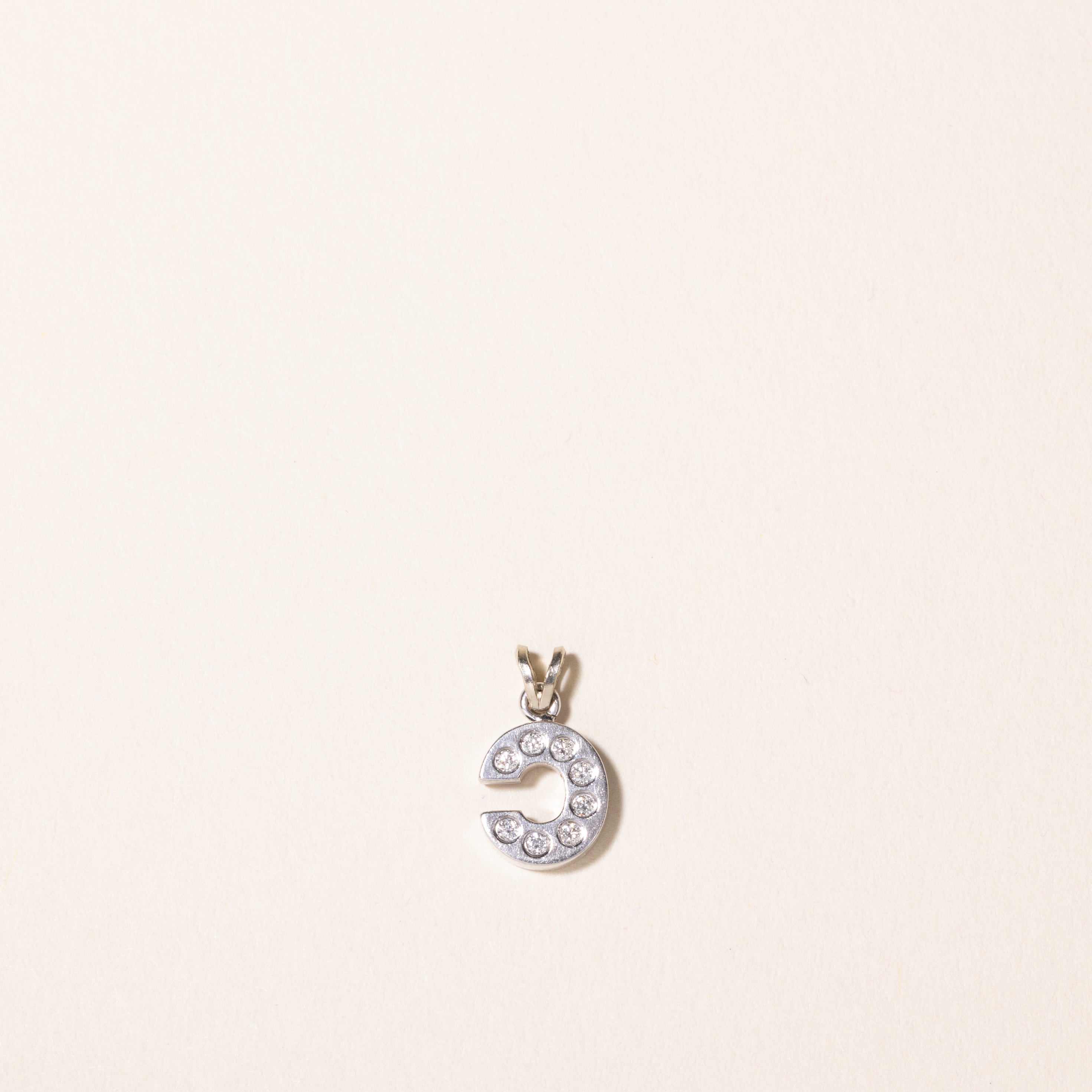 Double Sided Diamond 'C' Initial Charm | 0.16ctw |