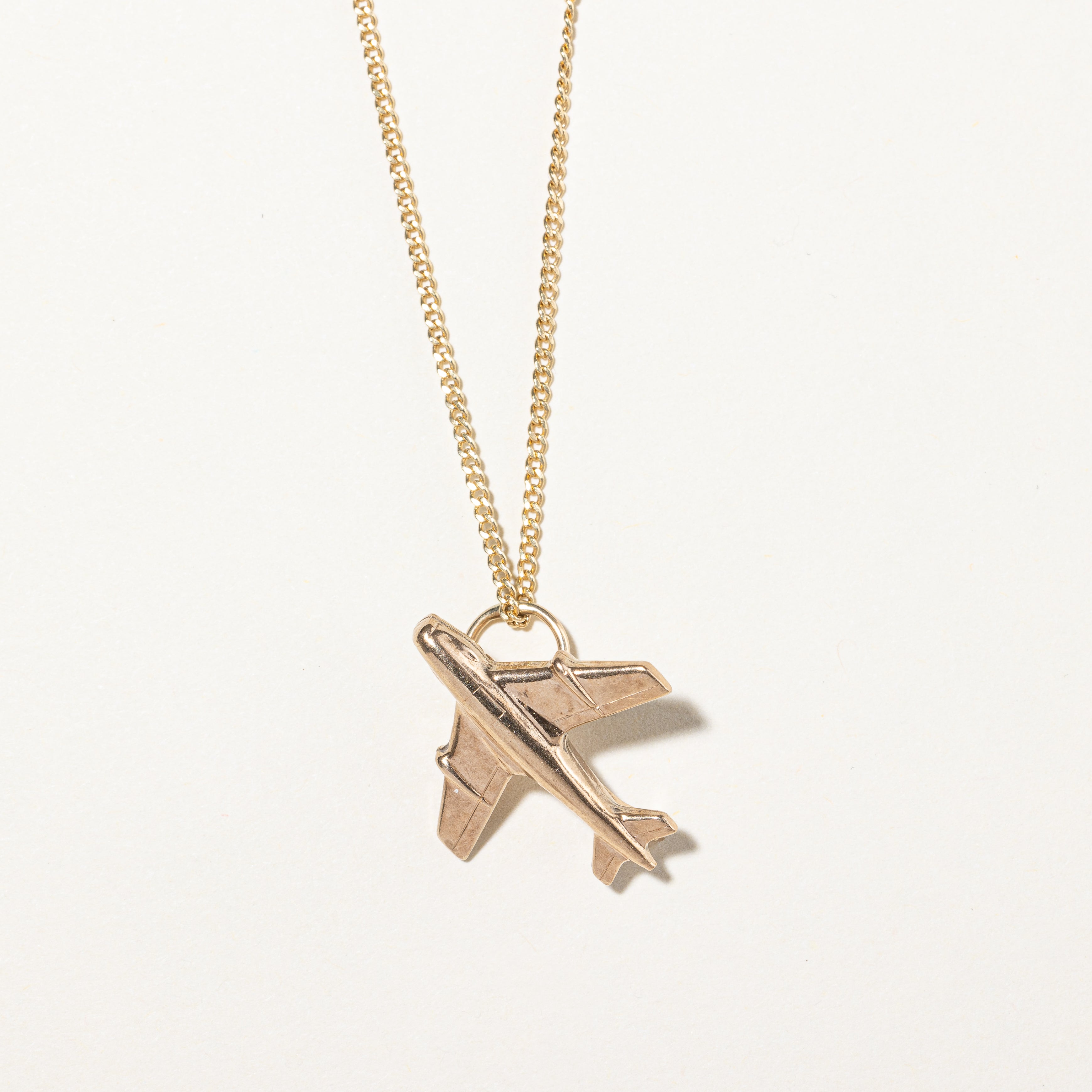 10k Yellow Gold Airplane Charm |